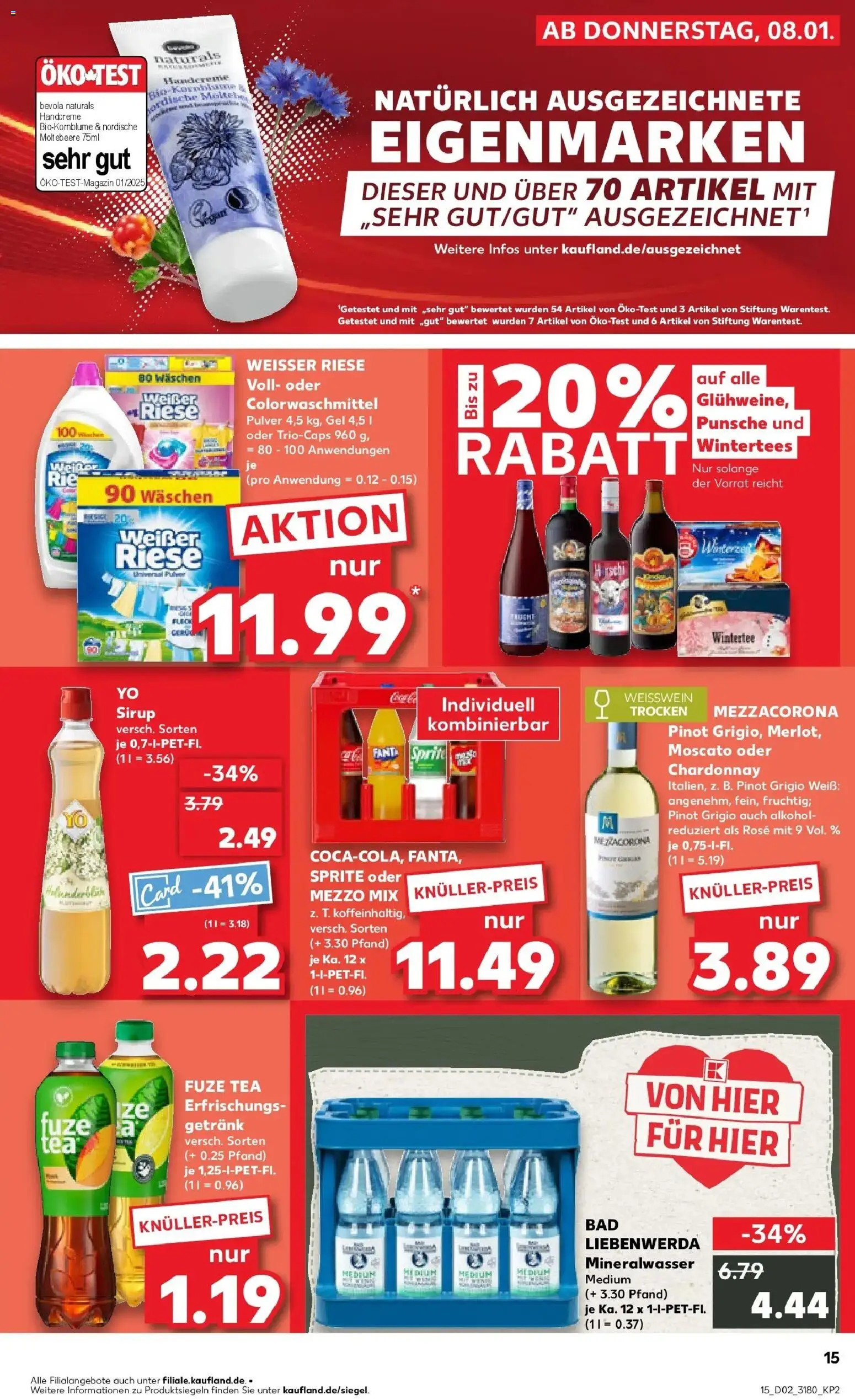 Kaufland prospekt Dallgow-Döberitz	 – gültig ab 11.01.2026 | Seite: 15 | Produkte: Fuze tea, Sprite, Sirup, Handcreme