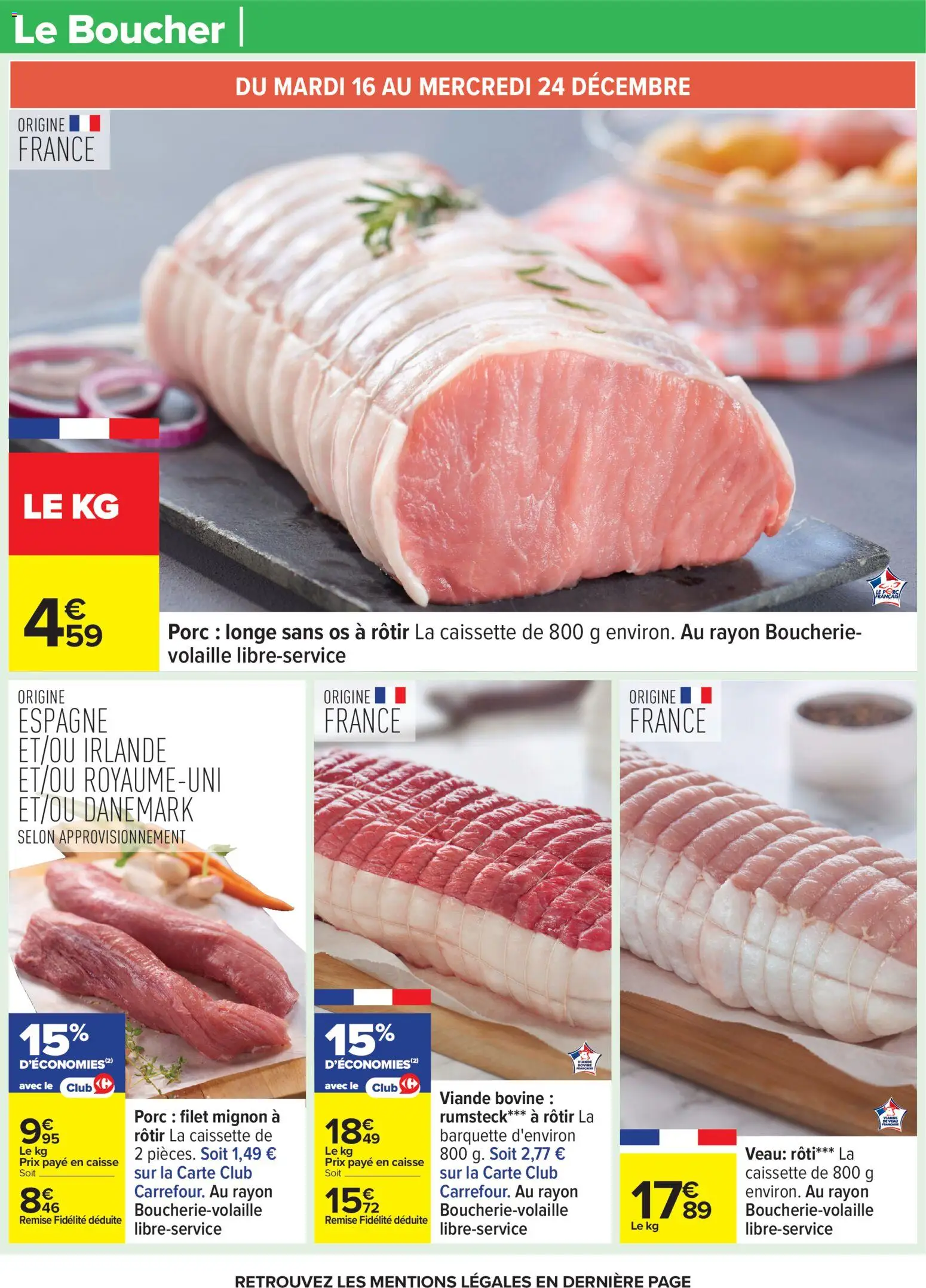 {H1} | Page: 12 | Produits: Volaille, Filet mignon, Porc, Rumsteck