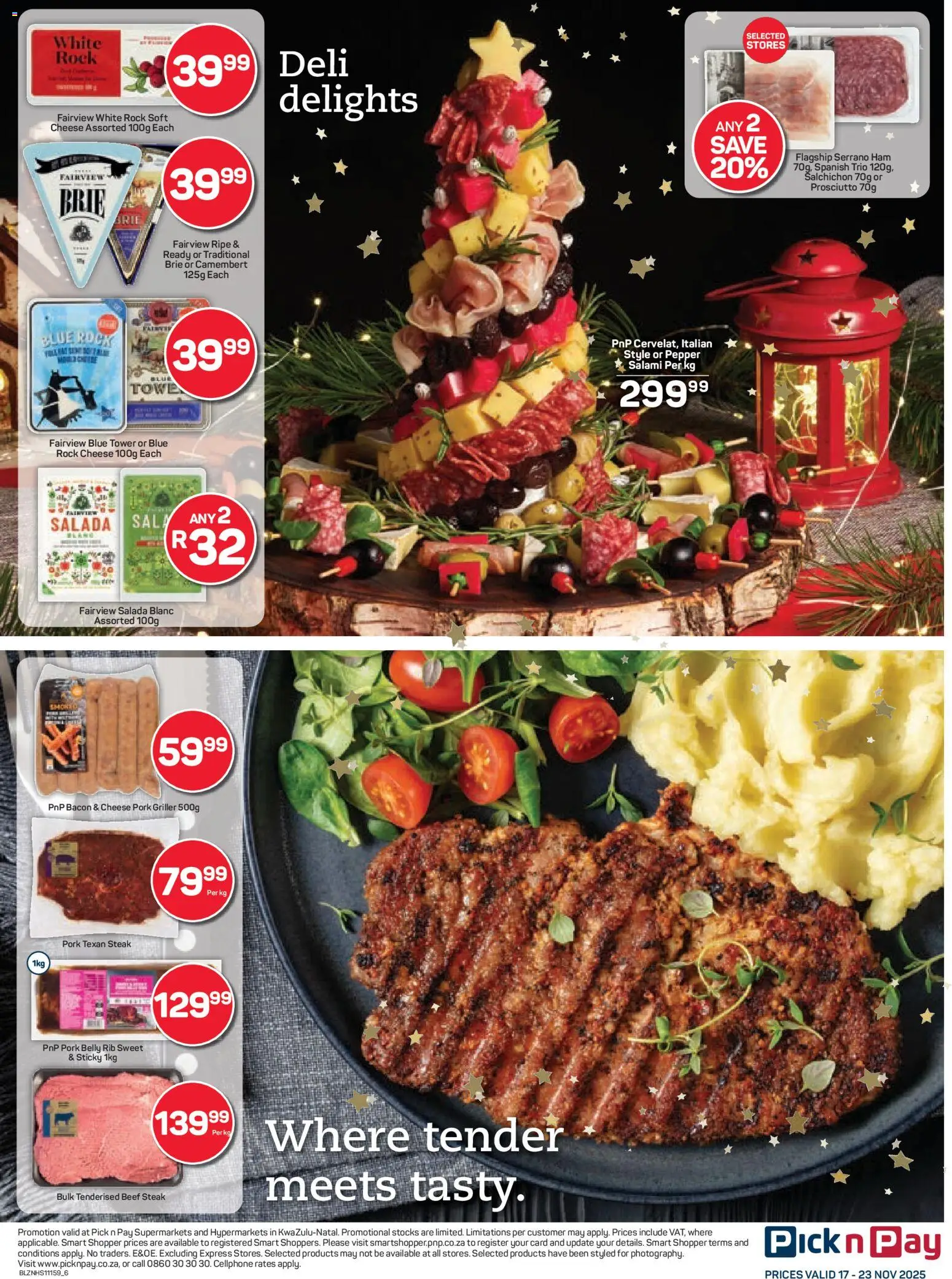 New Pick n Pay catalogue – valid from 17.11.2025 | Page: 6 | Products: Cheese, Salami, Pork, Bacon