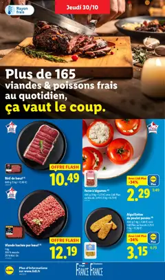 LIDL - Prévisualisation de Viande hachée pur bœuf, 1 kg 100% muscle 20% Mat. Gr. valide à partir de 30.10.2025 | Page: 6 | Produits: Rôti de bœuf, Viande, Porc, Viande bovine