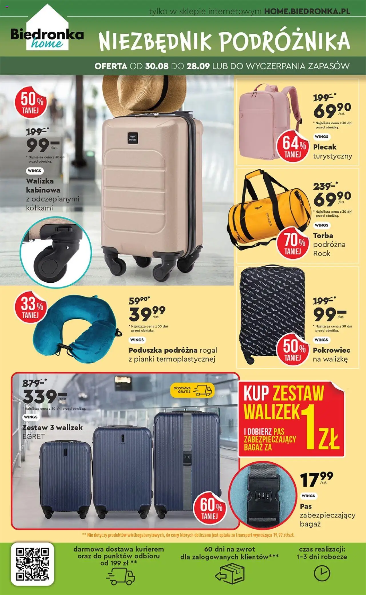 Biedronka gazetka - Home od 30.08.2025 | Strona: 2 | Produkty: Plecak, Torba podróżna, Walizka, Poduszka