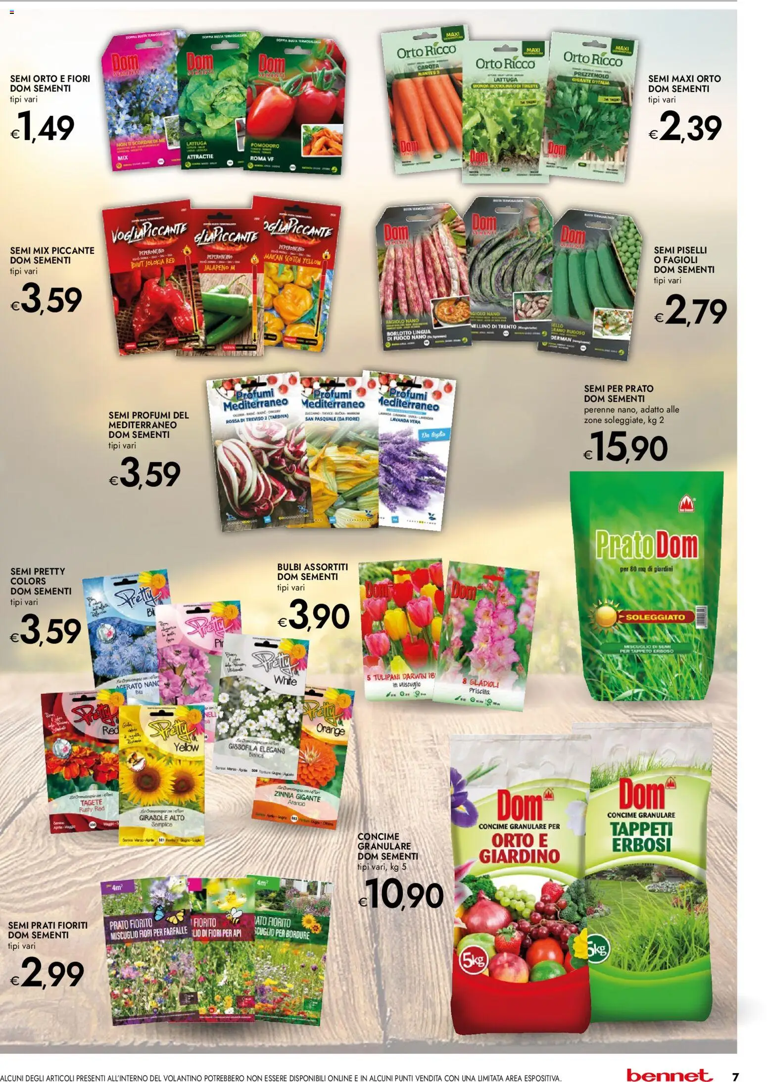 Volantino bennet del 12.02.2026 | Pagina: 7 | Prodotti: Concime, Prezzemolo, Piselli, Lattuga