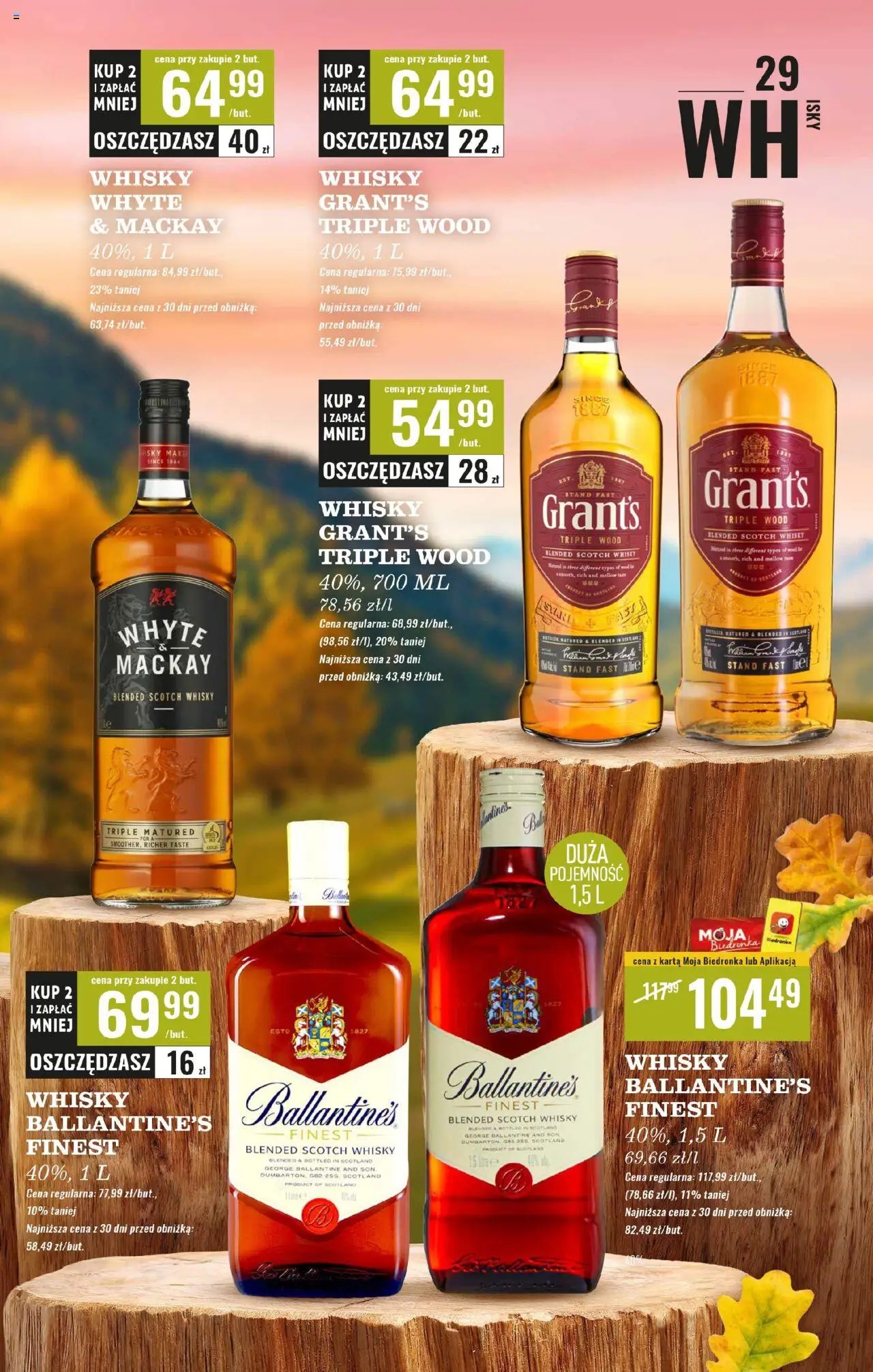 Biedronka gazetka - Czas na toast od 22.09.2025 | Strona: 29 | Produkty: Karta, Grant's, Whisky