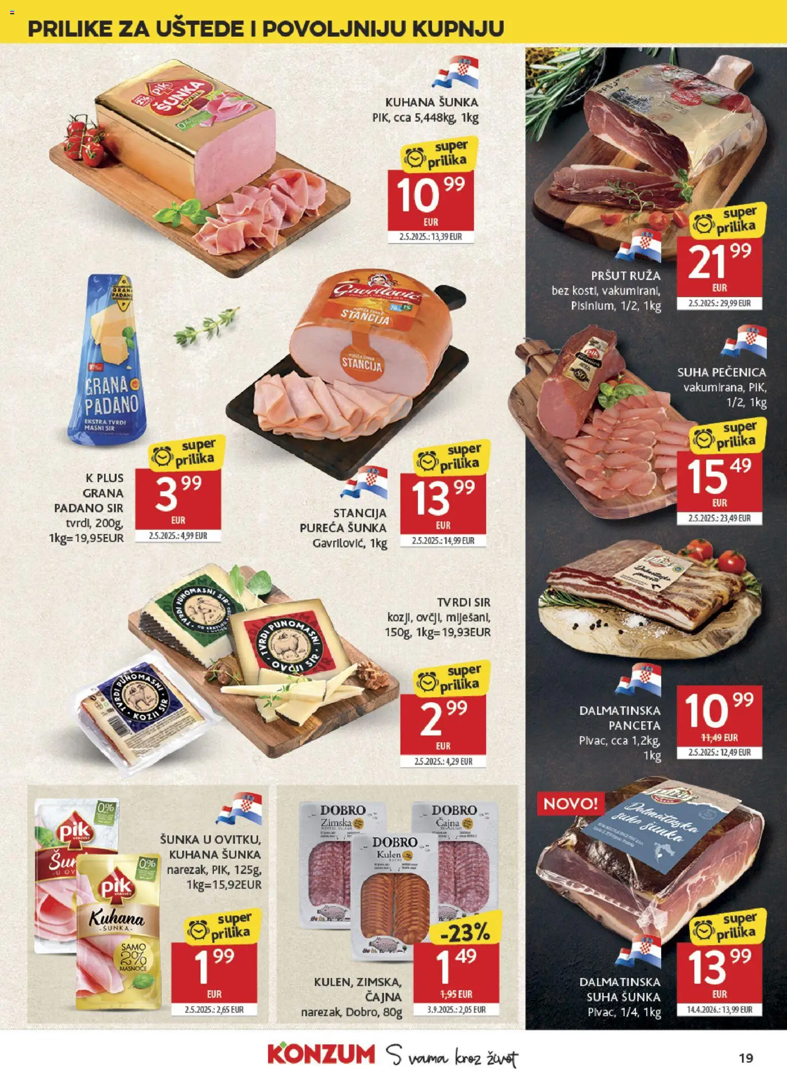 Konzum HR akciós ujság - amely érvényes a következő dátumtól: 29.04.2026 | Oldal: 19 | Termékek: Öv, Grana padano