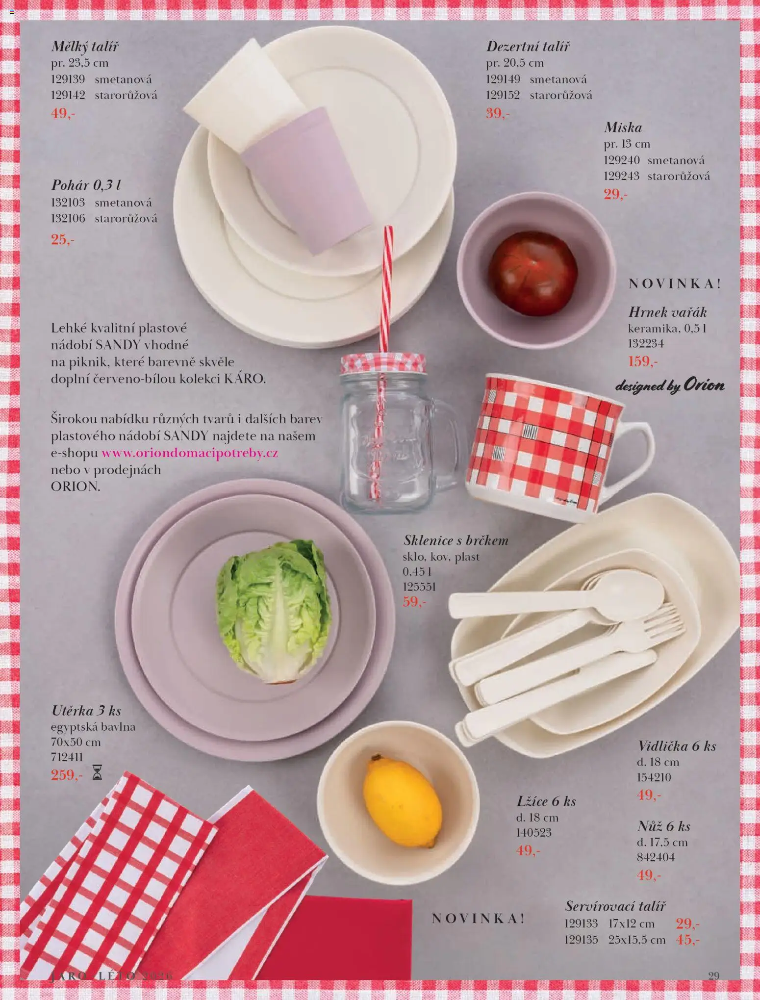 Orion leták - Jaro/Léto 2026 od 09.03.2026 | Strana: 29 | Produkty: Lžíce, Miska, Talíř, Nůž