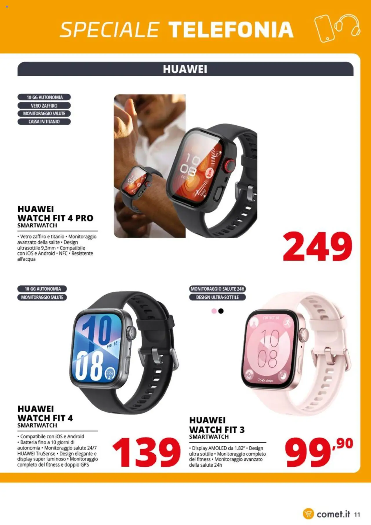 Volantino Comet del 05.08.2025 | Pagina: 11 | Prodotti: Huawei, Smartwatch, Batteria