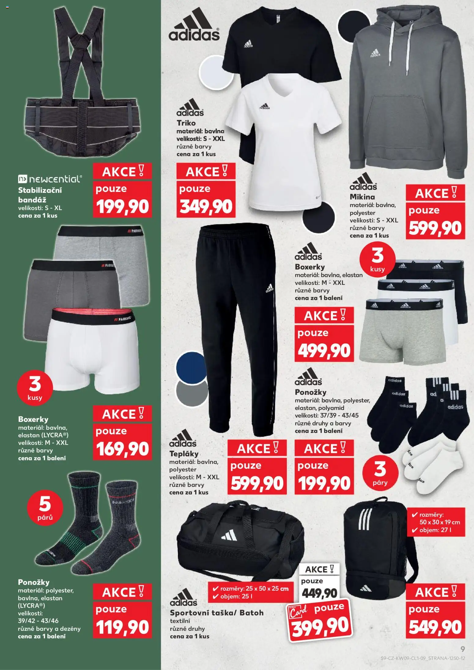 Kaufland leták - Spotřební zboží od 25.02.2026 | Strana: 9 | Produkty: Ponožky, Boxerky, Tepláky, Barvy