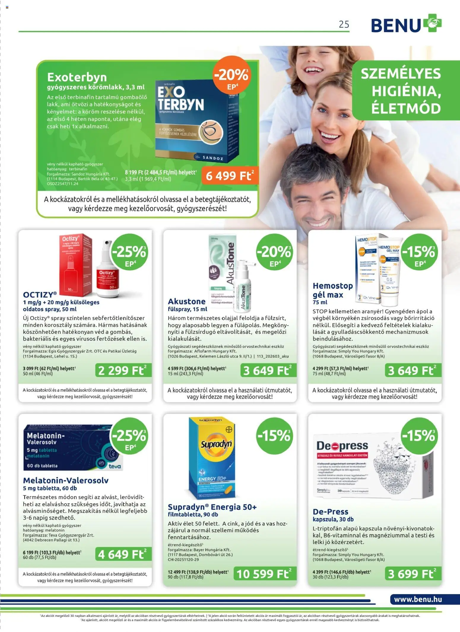 BENU Gyógyszertárak akciós ujság - amely érvényes a következő dátumtól: 01.04.2026 | Oldal: 25
