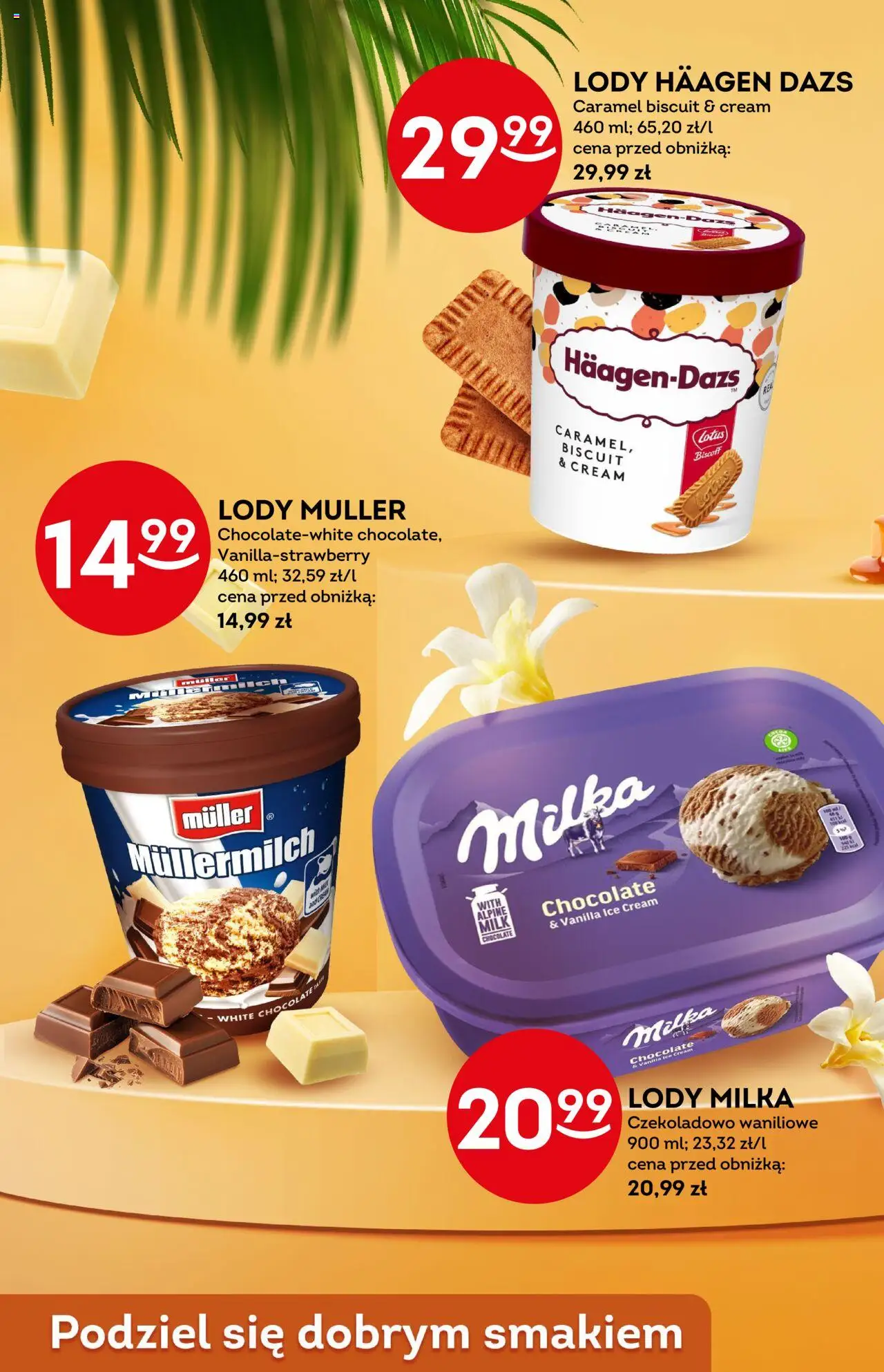 Żabka Gazetka - Lody od 30.07.2025 | Strona: 16 | Produkty: Milka, Haagen dazs, Lody