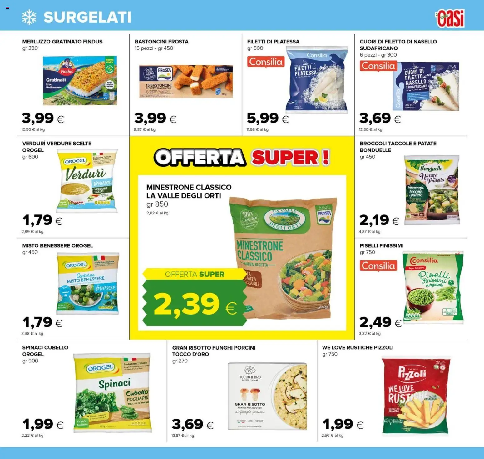 Volantino Oasi del 15.01.2026 | Pagina: 13 | Prodotti: Patate, Spinaci, Piselli, Padella