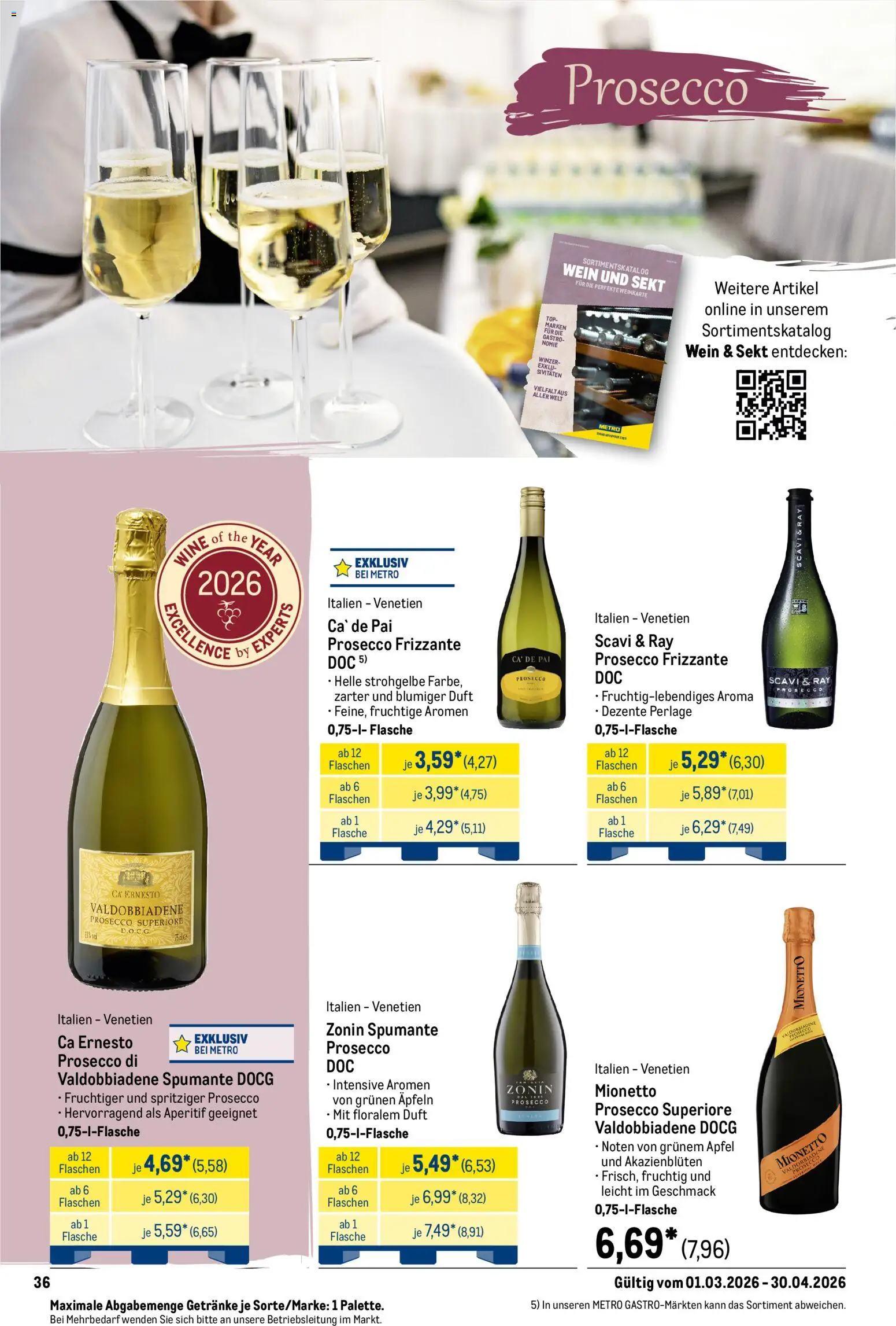 Metro Saisonkatalog Frühlings-Genuss – gültig ab 01.03.2026 | Seite: 36 | Produkte: Top, Sekt, Äpfel, Prosecco