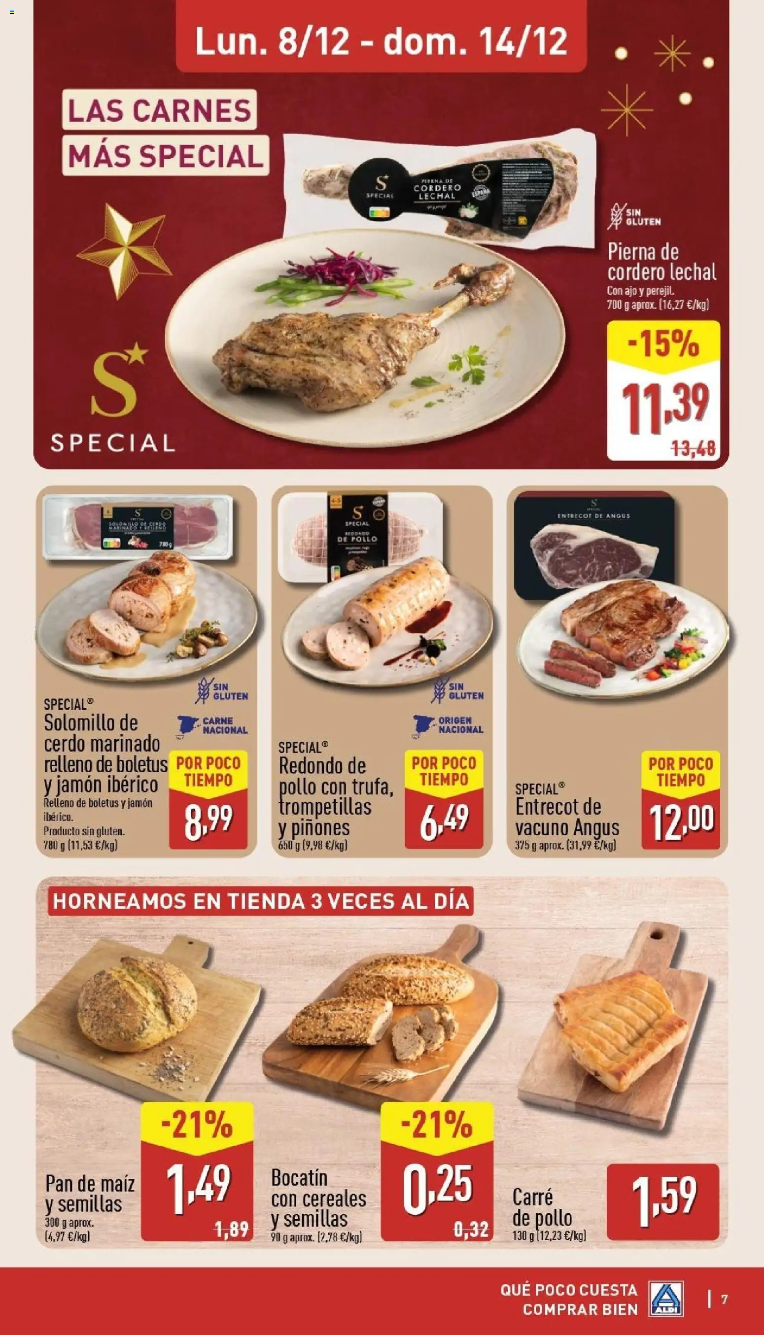 Aldi folleto Canarias │ válido desde el 08.12.2025 | Página: 7 | Productos: Pan, Jamón, Cerdo, Cereales