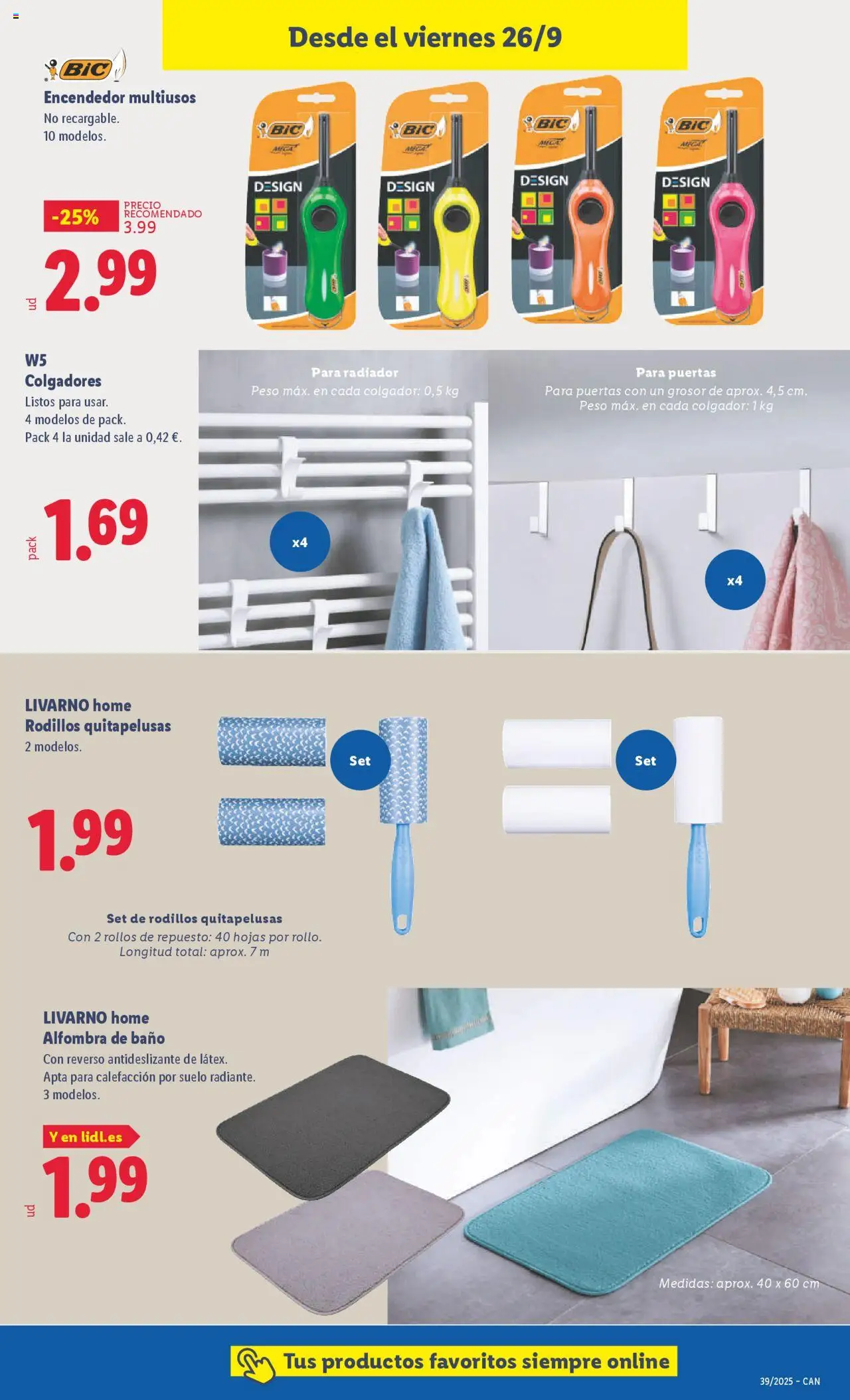 Lidl - Canarias │ válido desde el 22.09.2025 | Página: 25 | Productos: Peso, Radiador, Baño, Alfombra