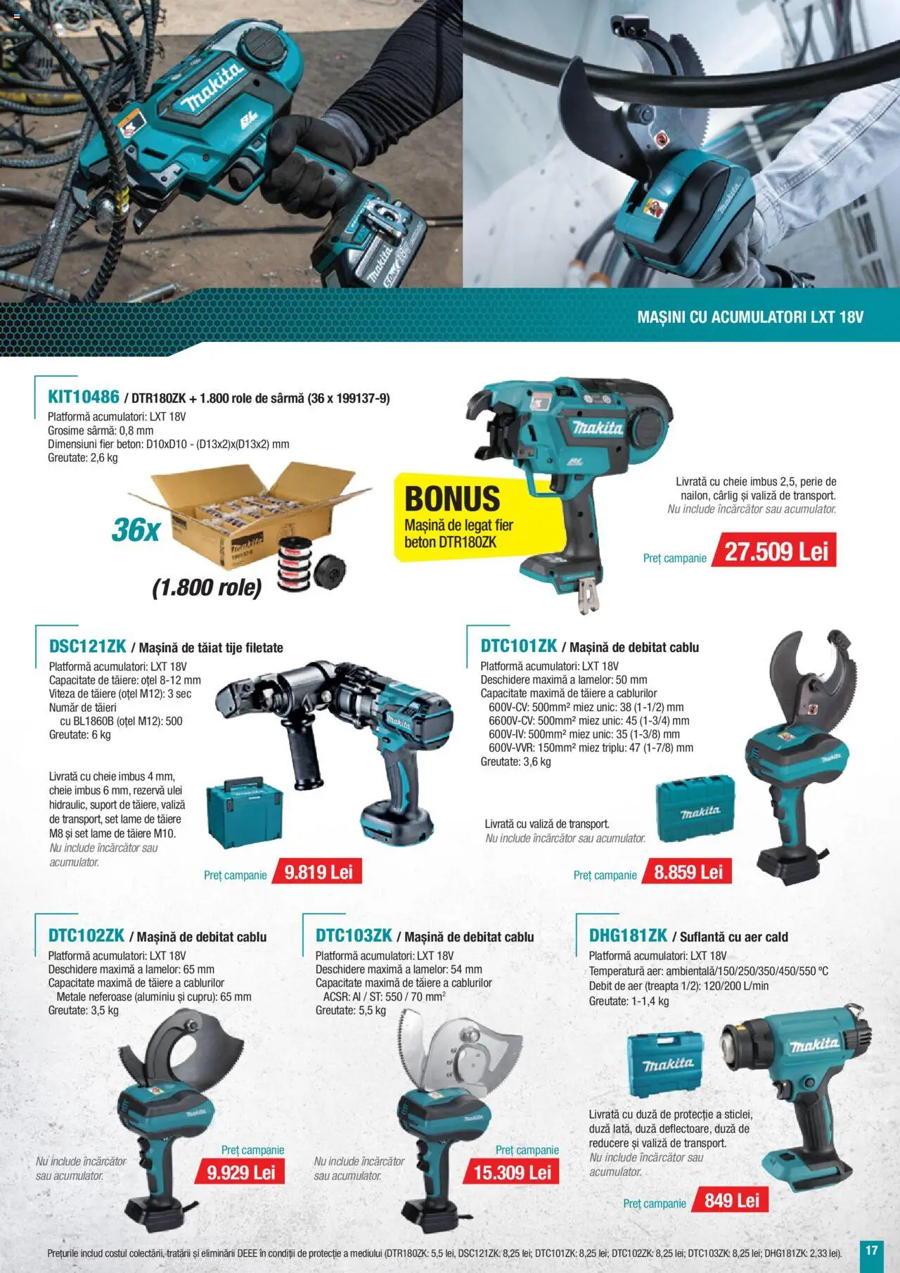 Catalog Makita – valabil de la 01.07.2025 | Pagină: 17 | Produse: Valiză, Cablu, Role, Perie
