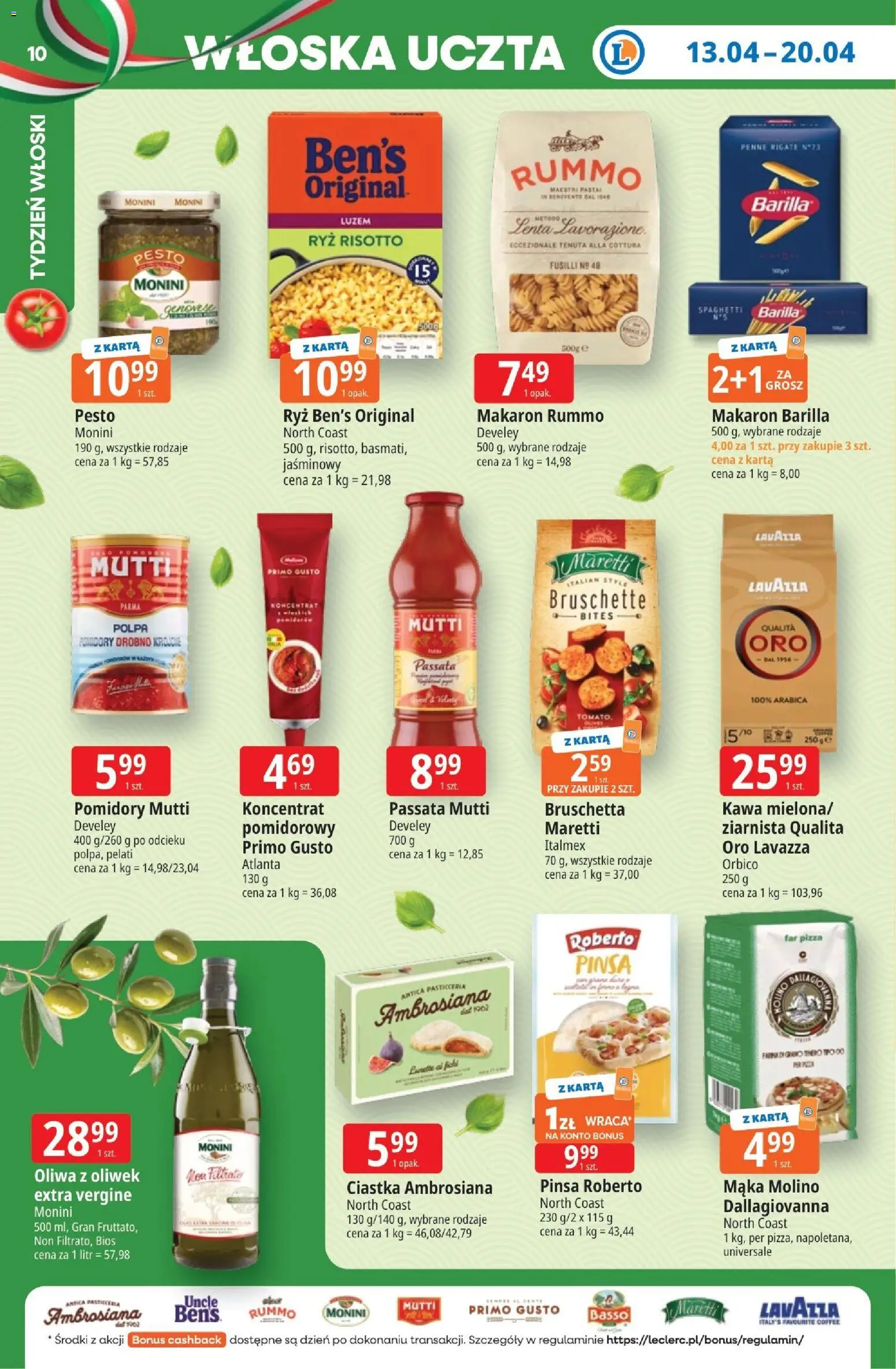 E.Leclerc gazetka - Zamość od 13.04.2026 | Strona: 10 | Produkty: Karta, Penne, Bruschetta, Ciastka