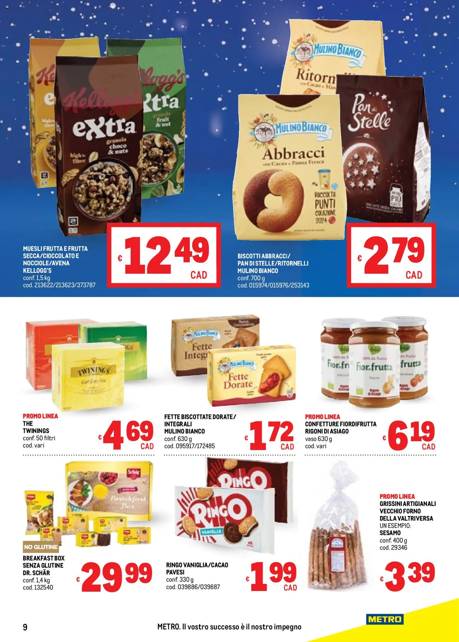Volantino Metro del 04.12.2025 | Pagina: 9 | Prodotti: Frutta, Forno, Fette biscottate, Vaso