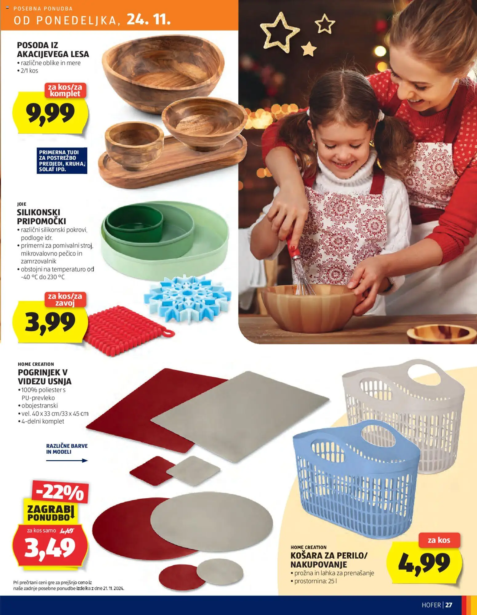 Novi Hofer katalog ponudbe – veljaven od 20.11.2025 | Stran: 27 | Izdelki: Zamrzovalnik, Košara, Pogrinjek, Kos