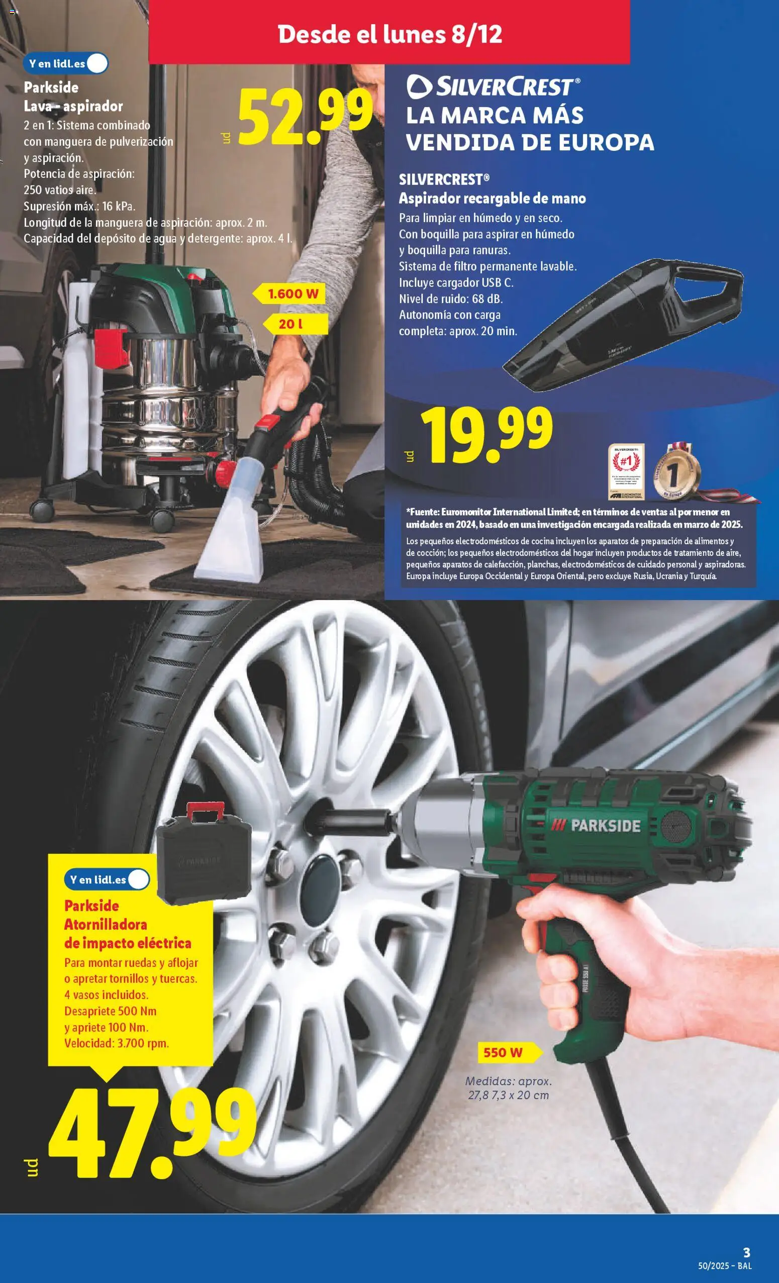 Lidl folleto de bazar │ válido desde el 08.12.2025 | Página: 7 | Productos: Vasos, Cocina, Aspirador, Κούβα