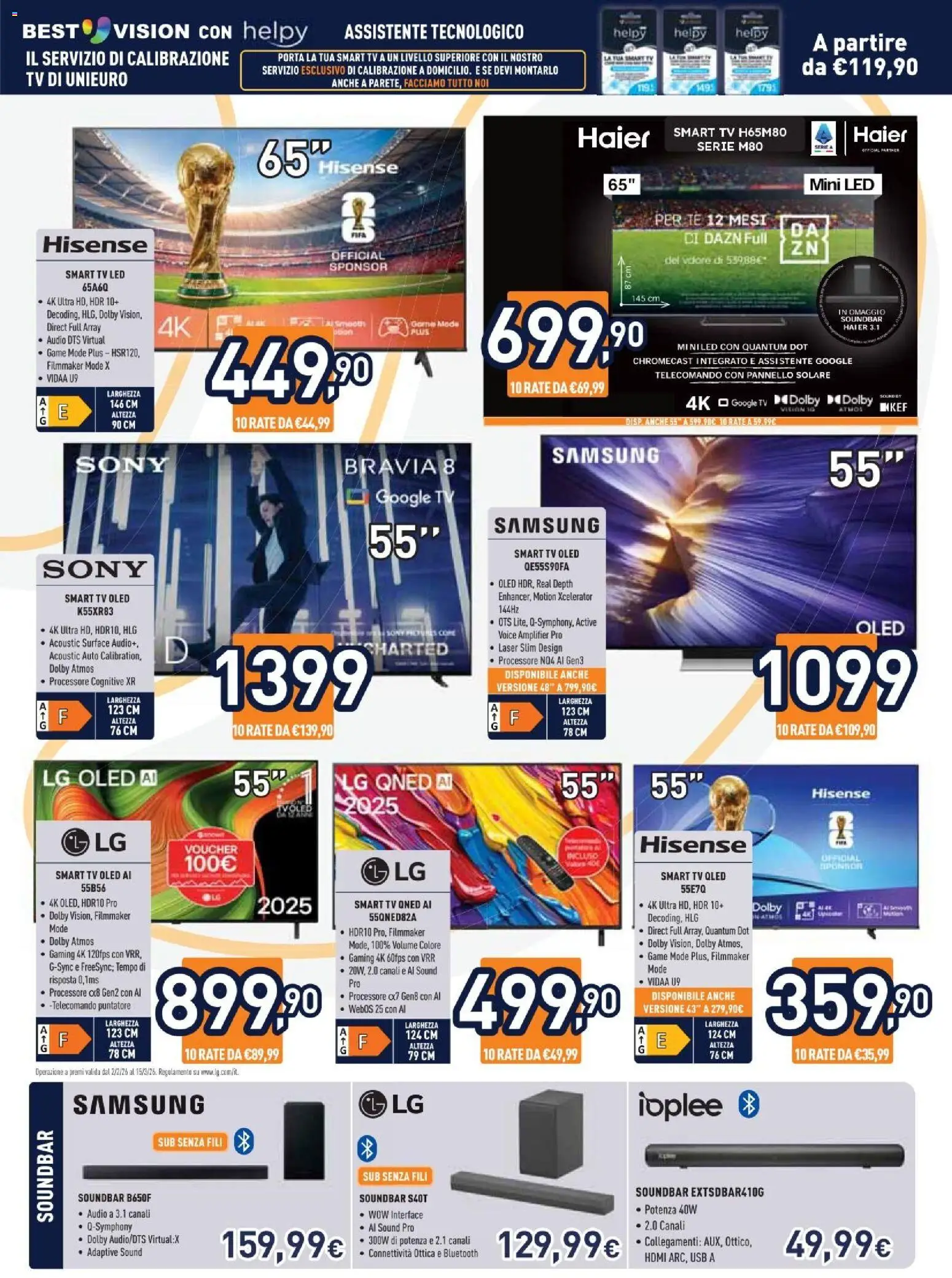 Volantino Unieuro del 27.02.2026 | Pagina: 18 | Prodotti: Tv samsung, Tè, TV, Audio