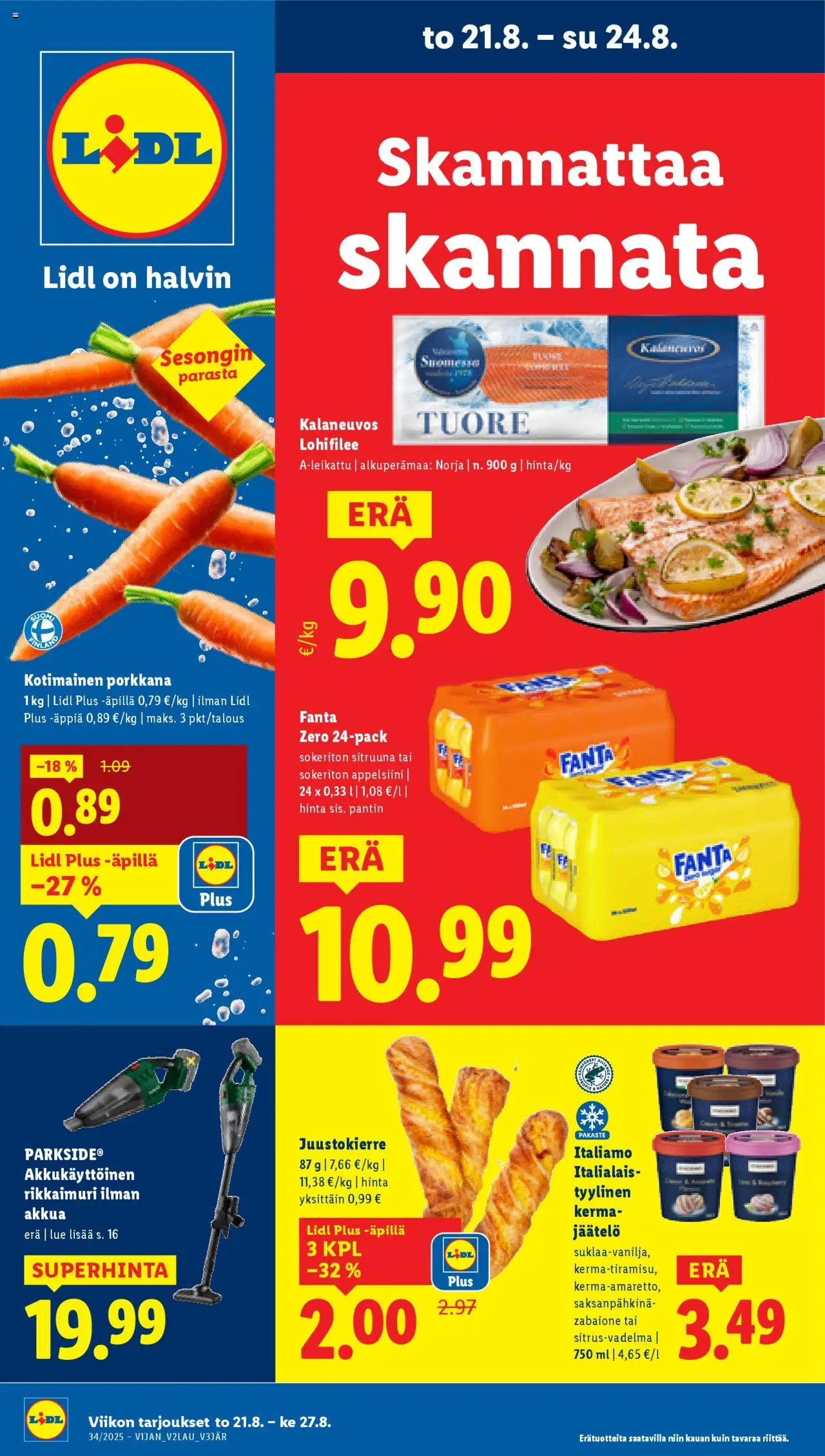  | Sivu: 1 | Tuotteet: Fanta, Porkkana, Kerma, Jäätelö