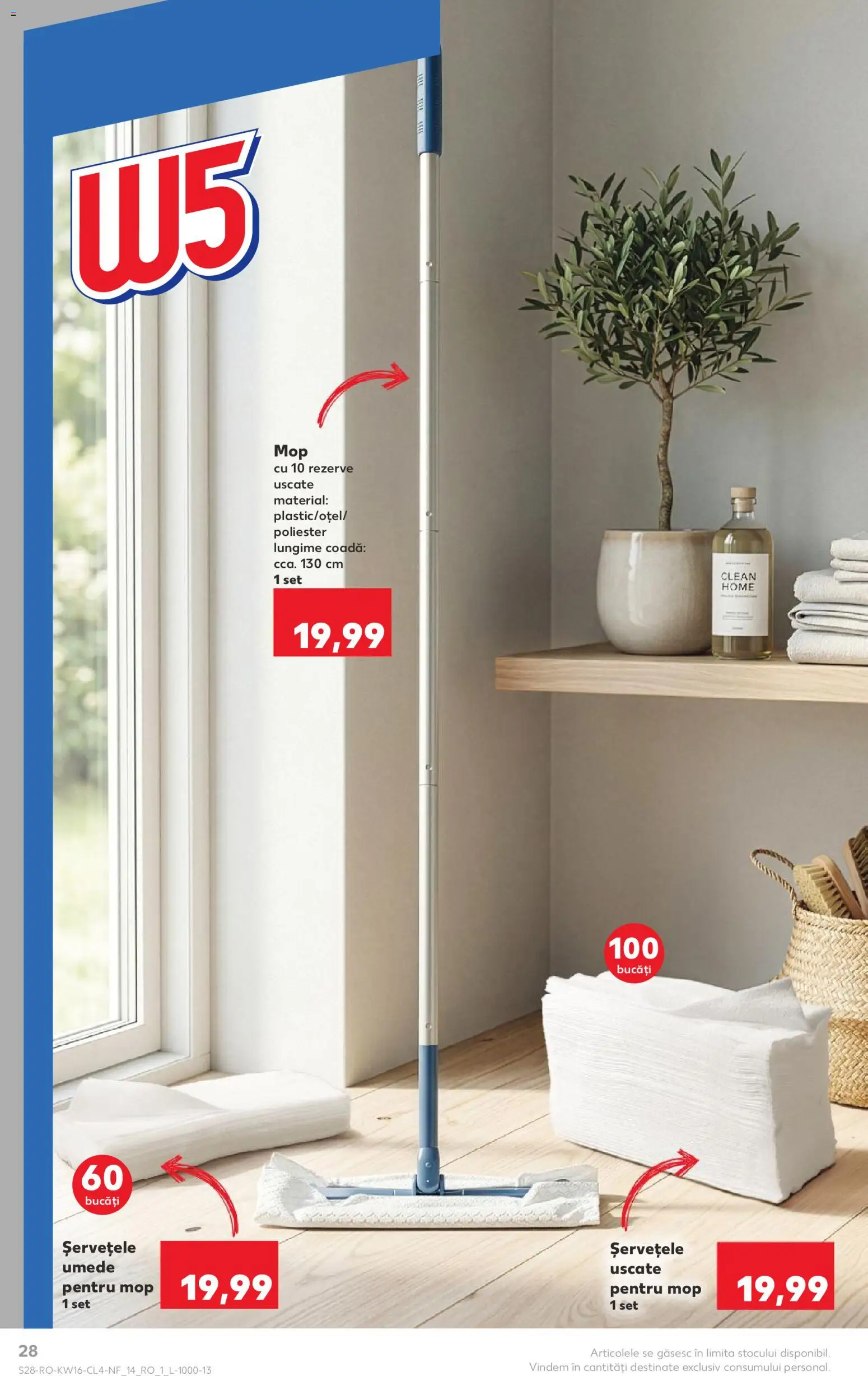 Noul catalog Kaufland – valabil de la 15.04.2026 | Pagină: 28 | Produse: Pomelo, Mop, Șervețele umede