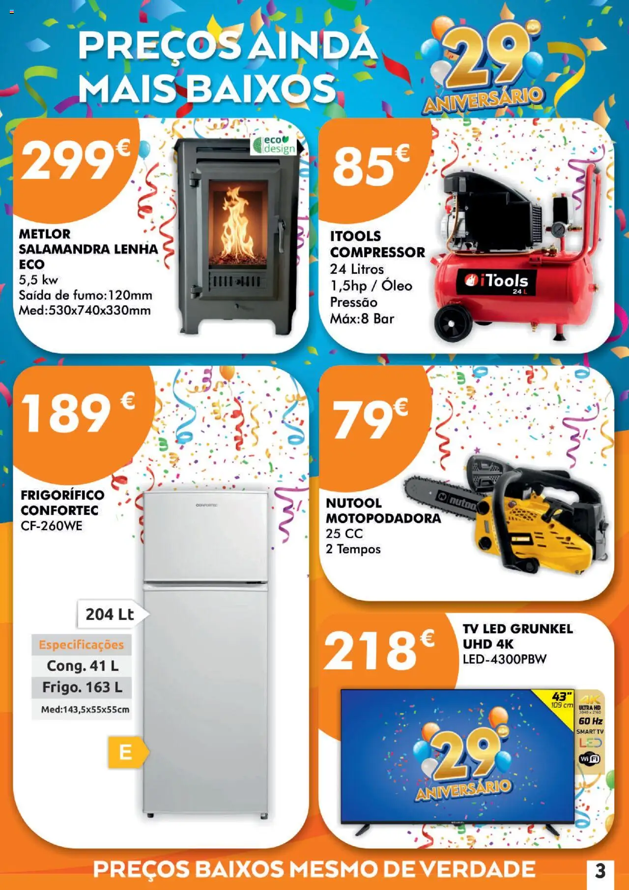 E.Leclerc - Folheto Aniversário Lamego │ válido de 16.10.2025 | Página: 3 | Produtos: Frigorífico, Tv led, Óleo, Compressor