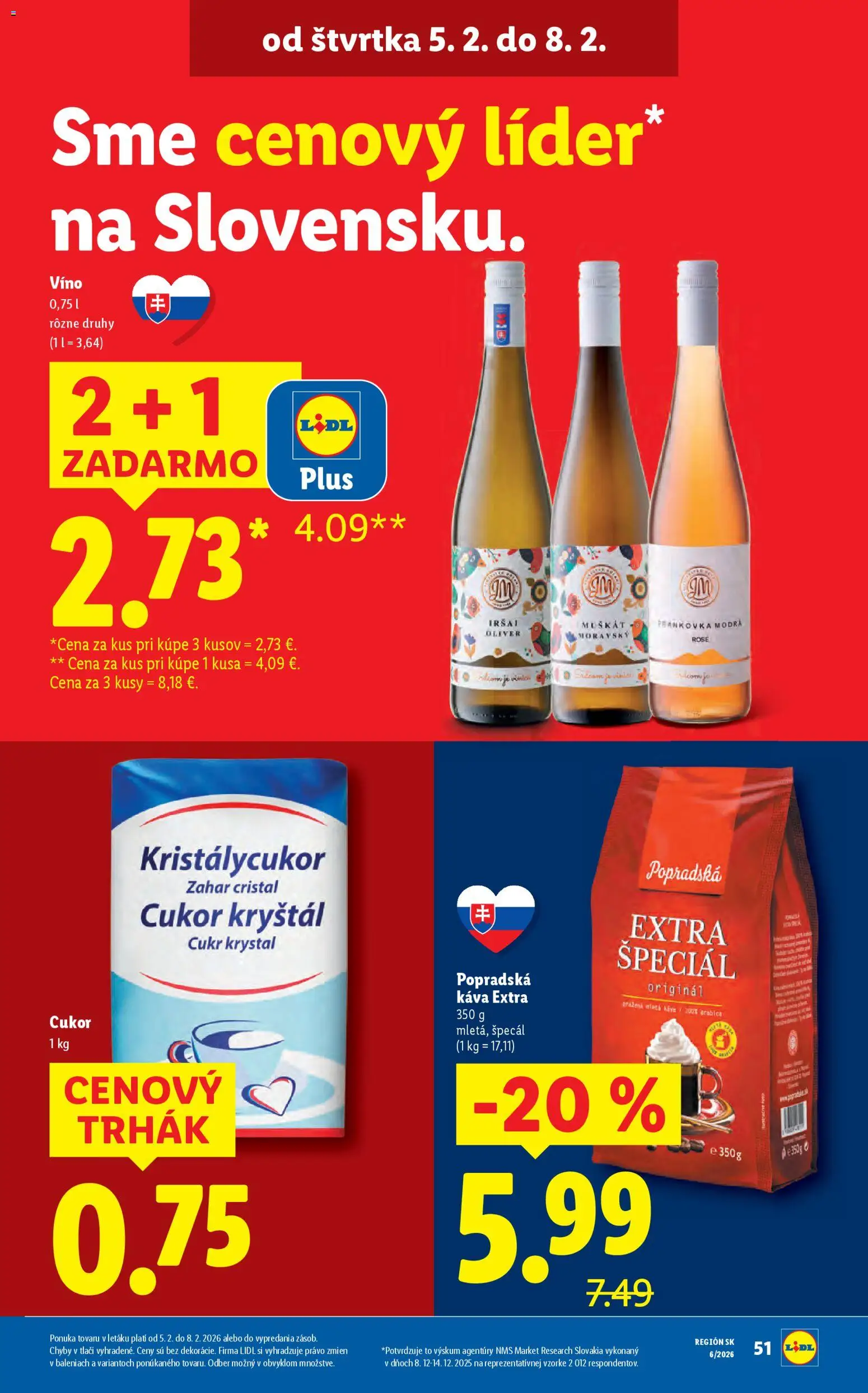 Nové Lidl akcie – leták je platný od 05.02.2026 | Strana: 18 | Produkty: Káva, Popradská káva, Víno, Cukor