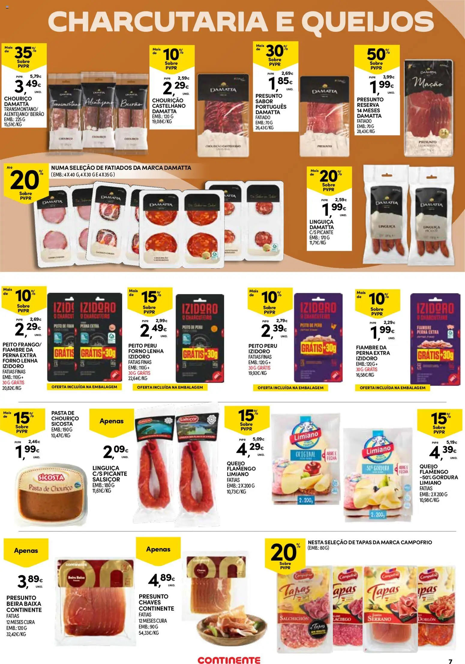 Continente Açores  │ válido de 16.04.2026 | Página: 7 | Produtos: Peru, Queijo, Presunto, Chouriço