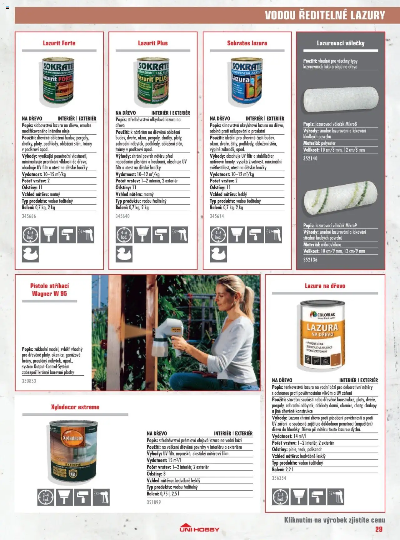 Uni Hobby katalog - Barvy 2025 od 23.05.2025 | Strana: 29 | Produkty: Oleje, Lazura na dřevo, Hračky, Váleček