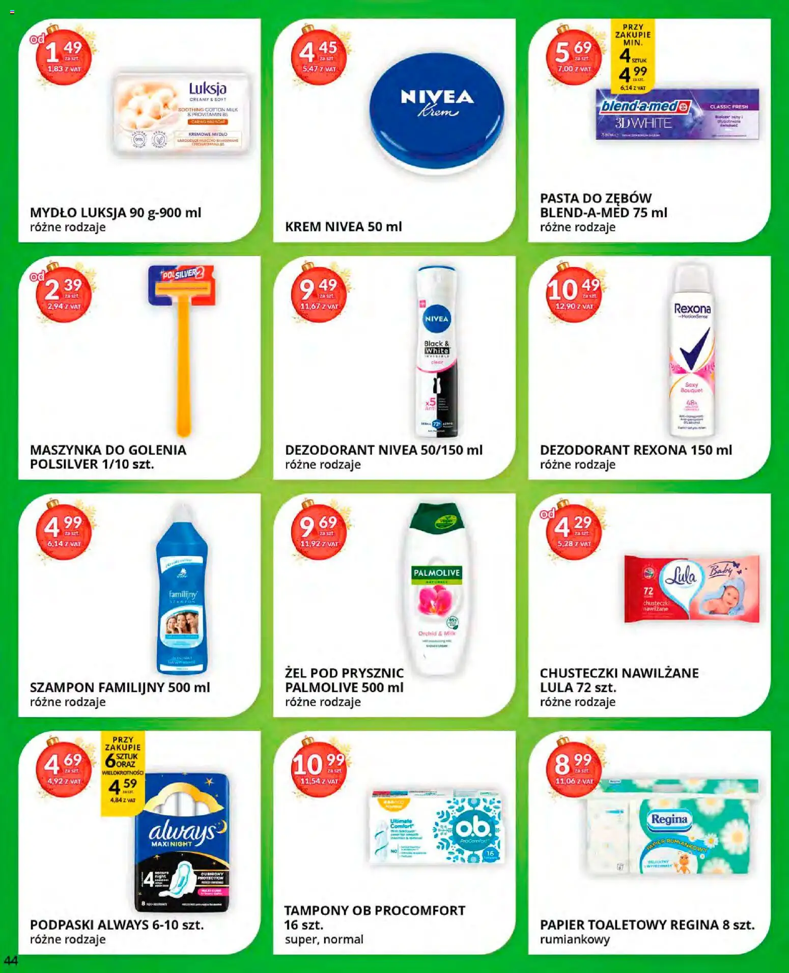 Eurocash Gazetka od 15.12.2025 | Strona: 44 | Produkty: Prysznic, Mydło, Żel pod prysznic, Dezodorant