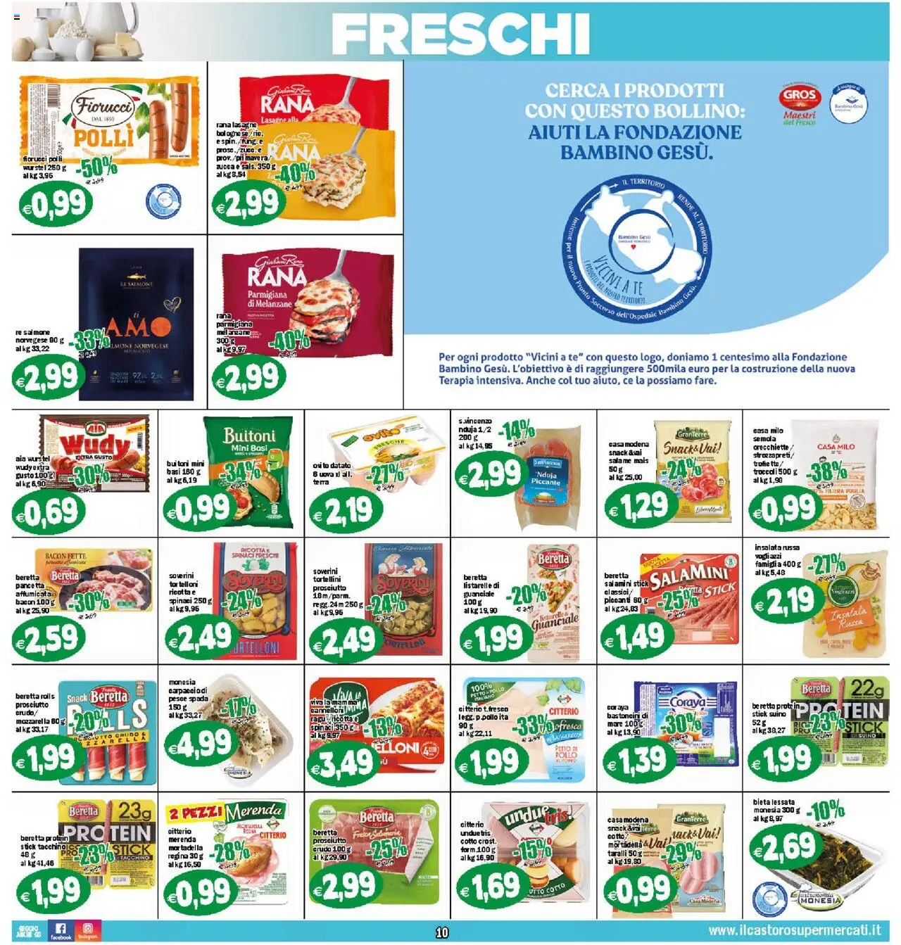 Volantino Il Castoro del 25.07.2025 | Pagina: 10 | Prodotti: Salame, Pesce, Pancetta, Suino