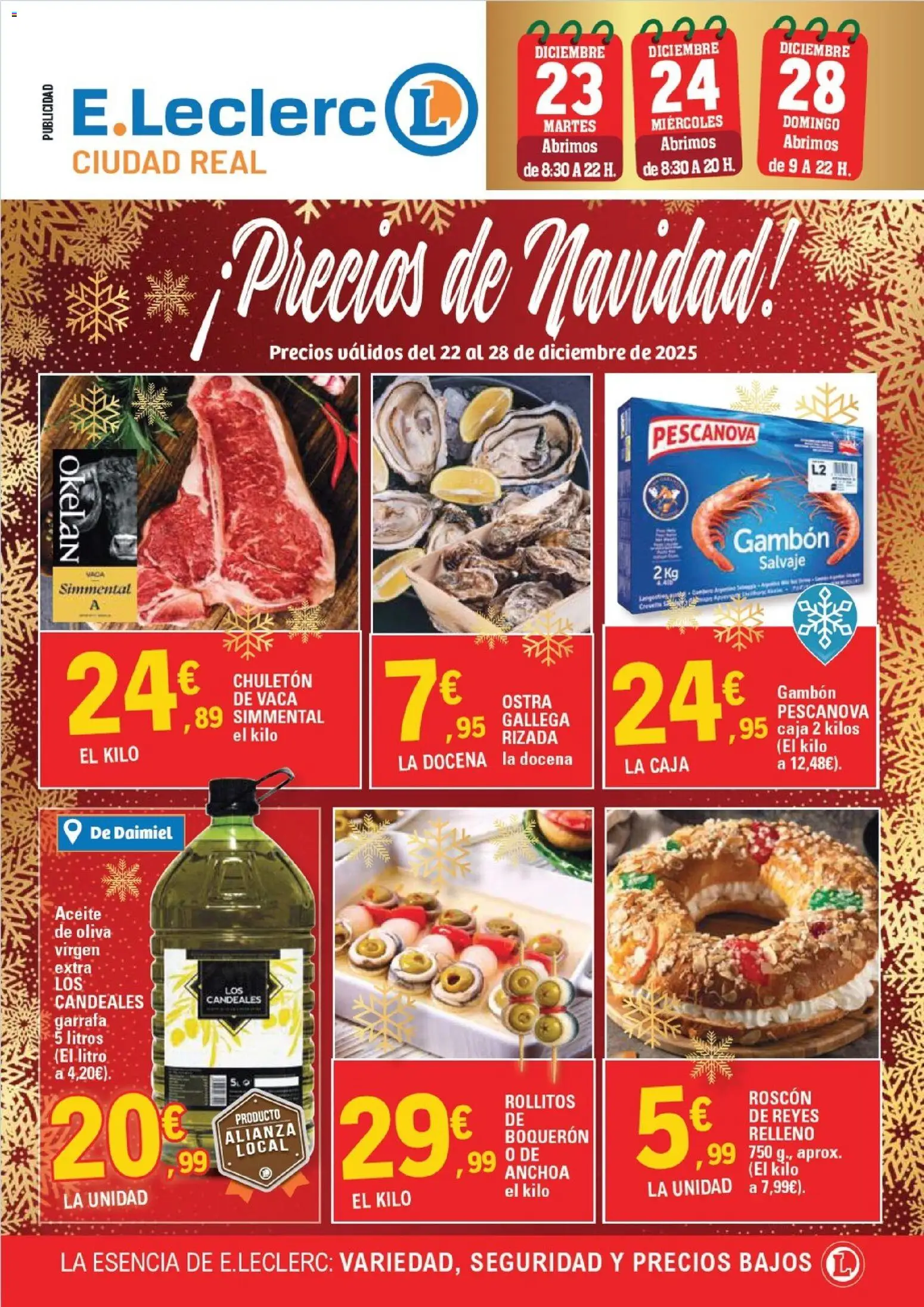 E.Leclerc folleto │ válido desde el 22.12.2025 | Página: 1 | Productos: Aceite, Aceite de oliva, Anchoa, Caja
