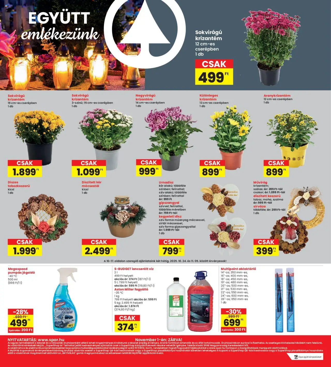 Interspar akciós ujság - amely érvényes a következő dátumtól: 24.10.2025 | Oldal: 16 | Termékek: Szőlő, Művirág, Koszorú