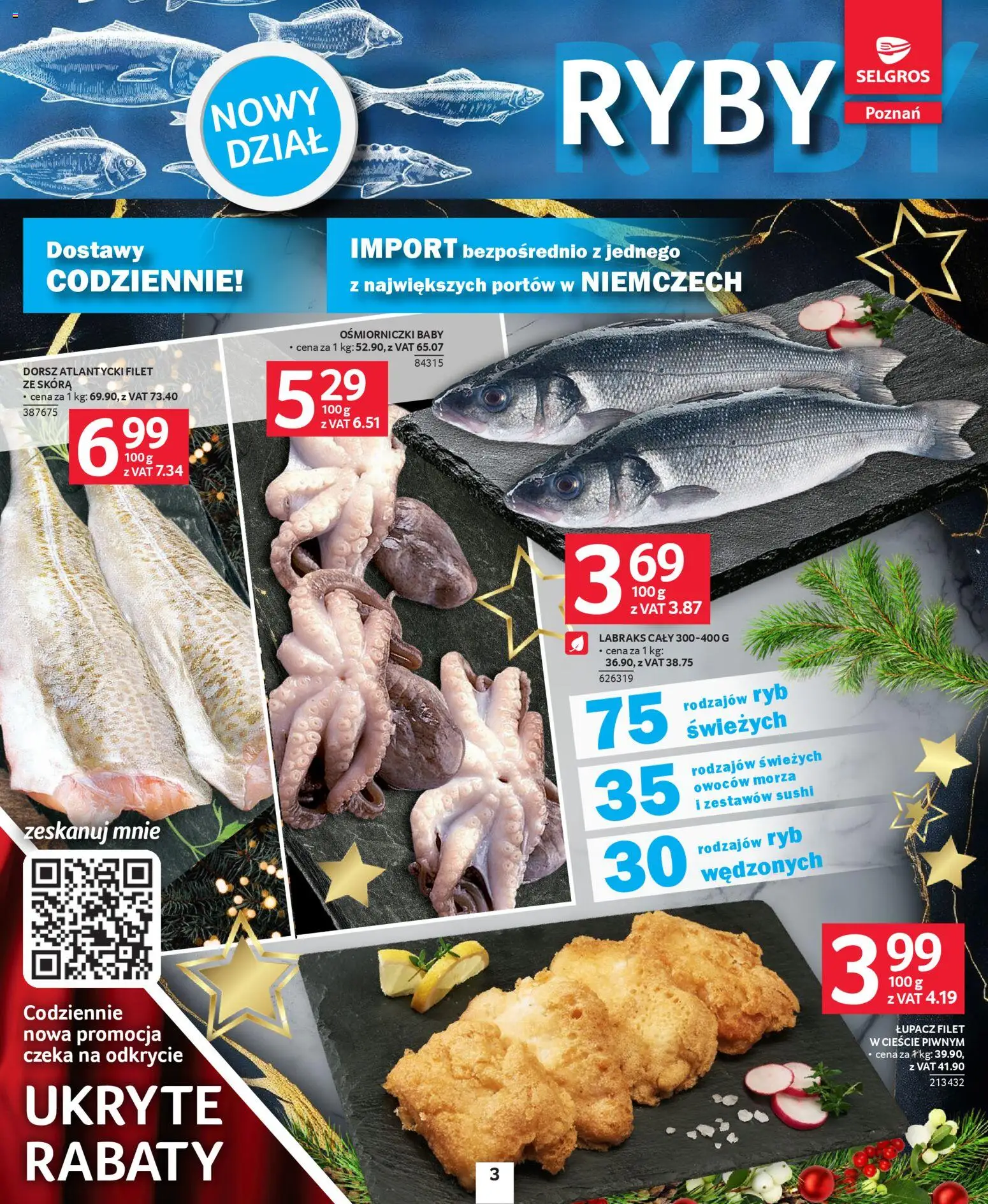 Selgros cash&carry Gazetka - Poznań 2.0 smakuje lepiej! od 18.12.2025 | Strona: 3 | Produkty: Dorsz atlantycki, Dorsz, Sushi, Ryby