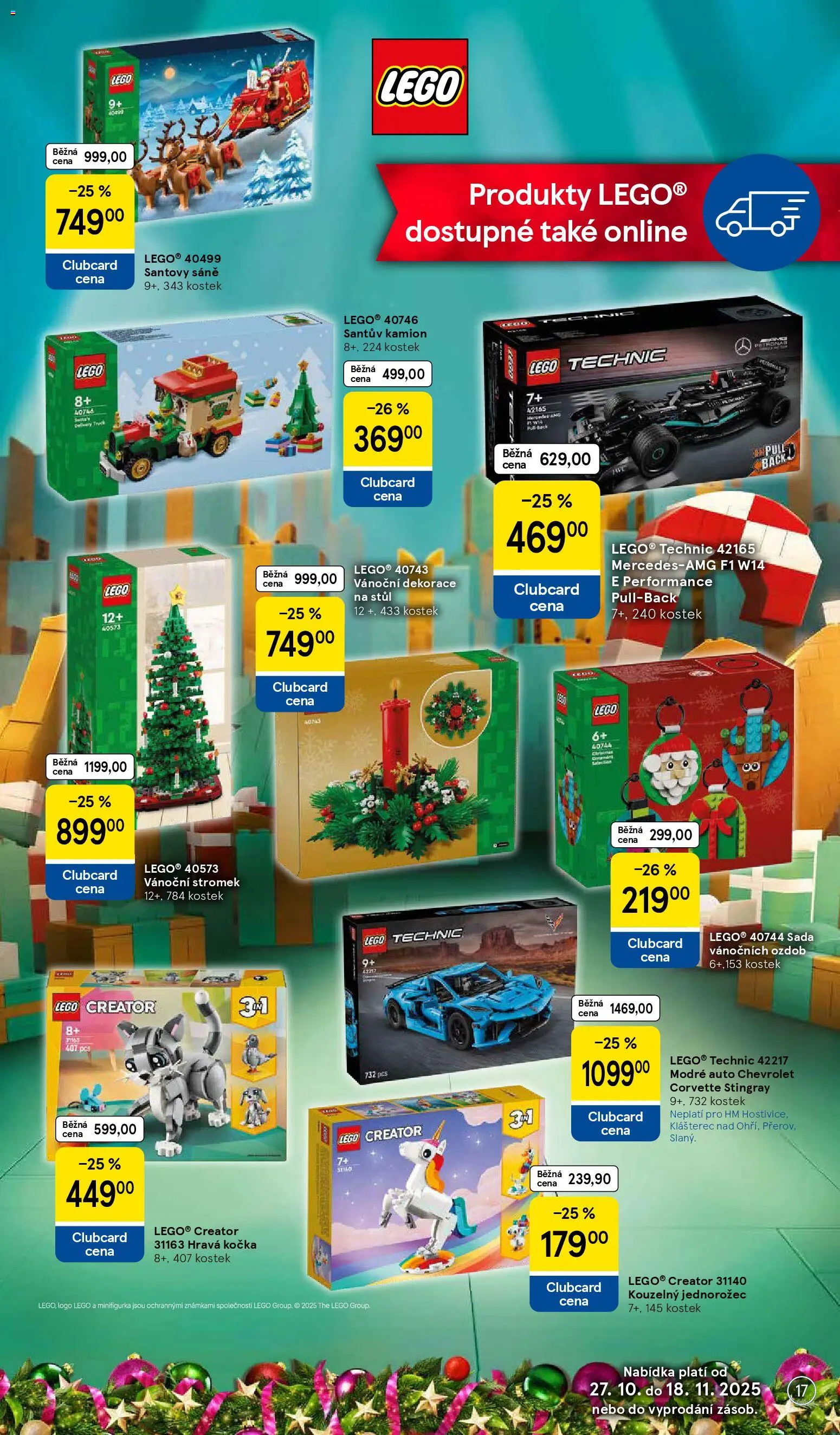 Tesco katalog od 27.10.2025 | Strana: 17 | Produkty: Saně, LEGO, PC, Vánoční dekorace
