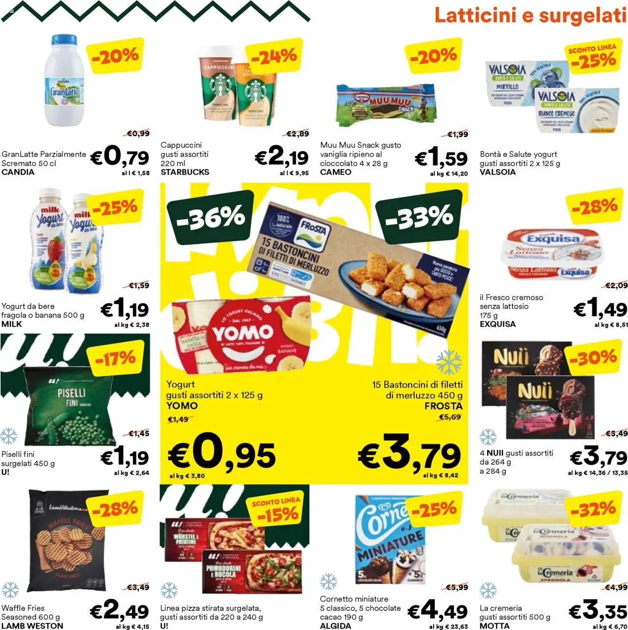 Volantino Unes del 10.09.2025 | Pagina: 3 | Prodotti: Yogurt, Pesce, Wurstel, Cacao
