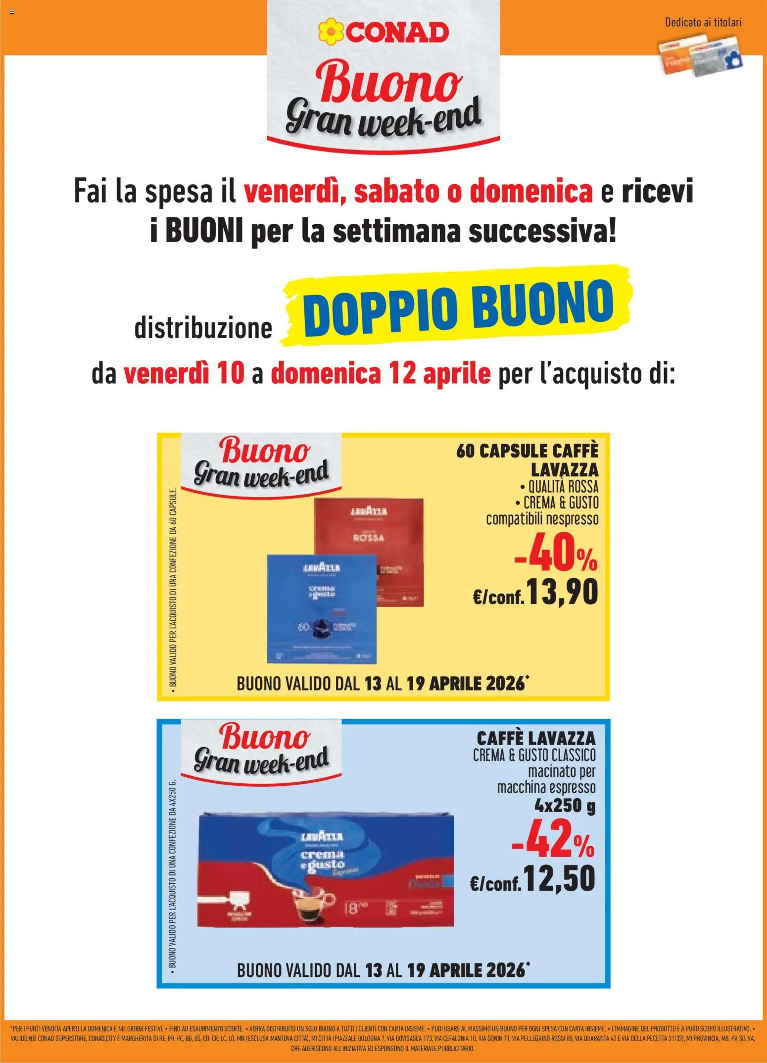 Volantino Conad del 08.04.2026 | Pagina: 7 | Prodotti: Crema, Caffè, Lavazza, Macinato
