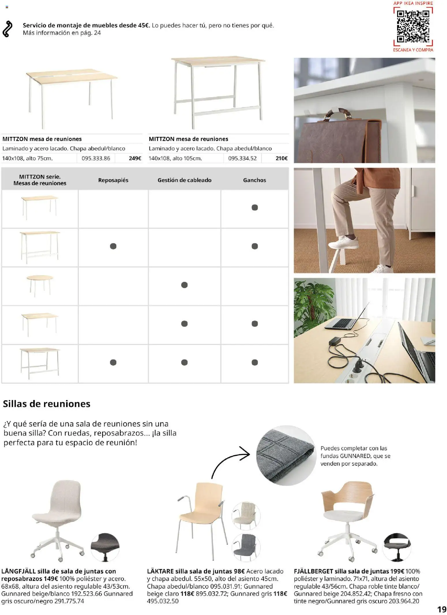 Catálogo IKEA Oficina profesional │ válido desde el 02.12.2025 | Página: 19 | Productos: Tinte, Reposapiés, Mesa, Silla