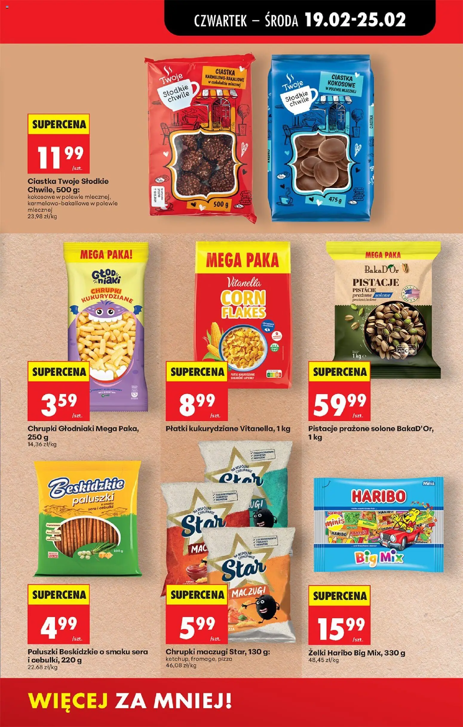 Biedronka gazetka - Oferta w tym tygodniu od 19.02.2026 | Strona: 43 | Produkty: Paluszki, Żelki, Pizza, Ciastka