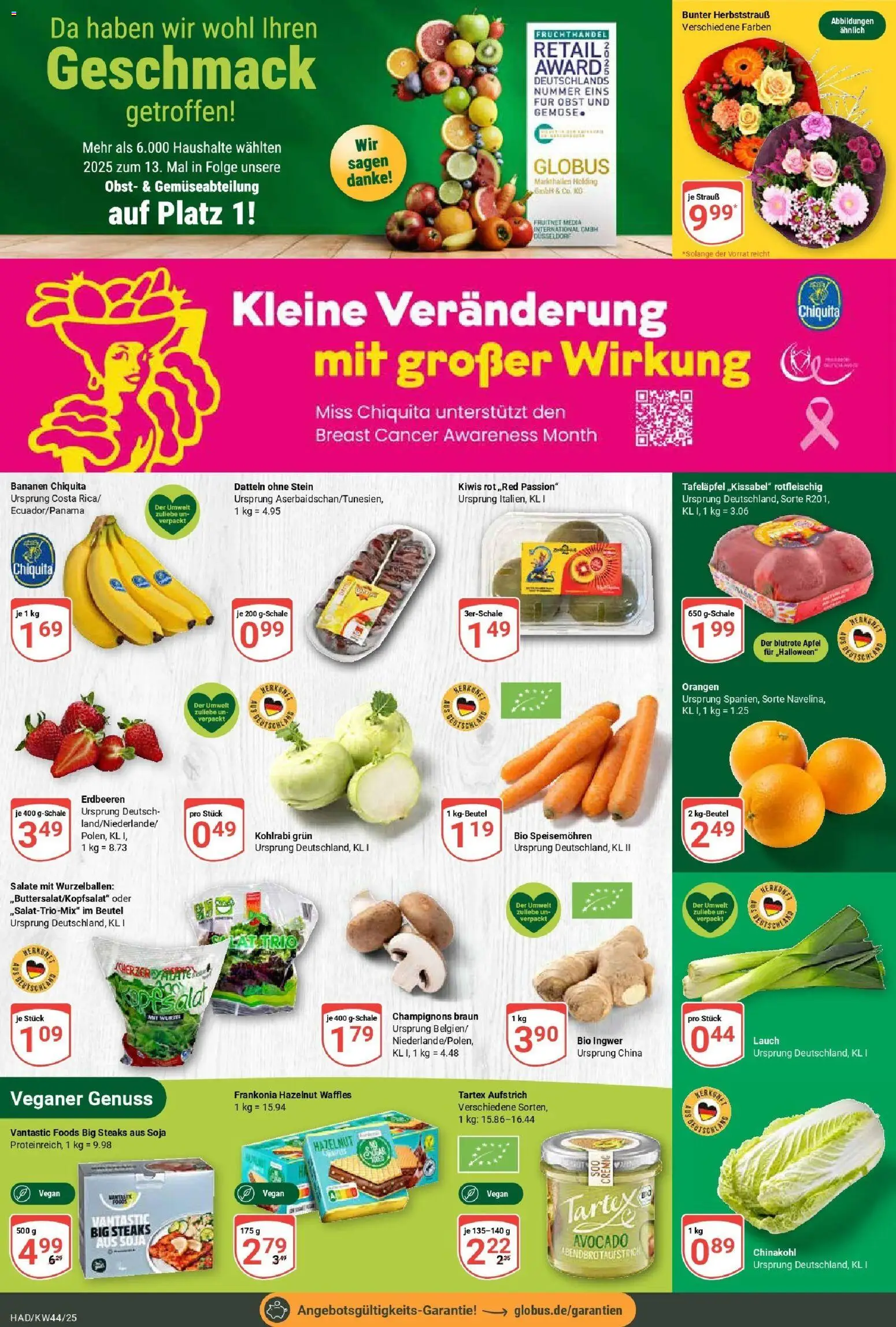 Globus prospekt Halle (saale)	 – gültig ab 26.10.2025 | Seite: 6 | Produkte: Orangen, Champignons, Obst, Erdbeeren