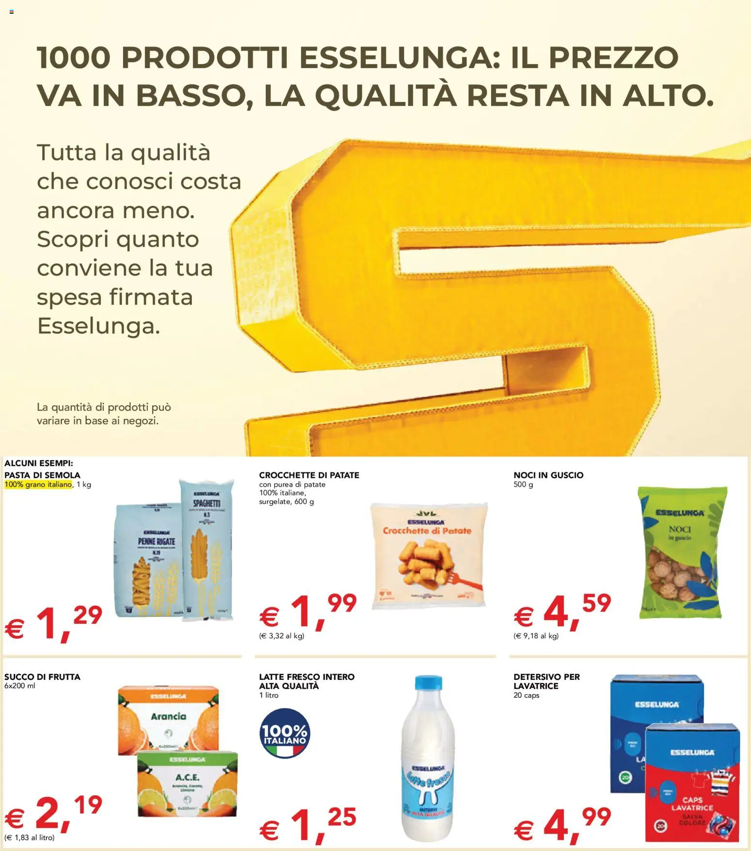 Volantino Esselunga S del 15.01.2026 | Pagina: 2 | Prodotti: Patate, Pasta, Crocchette, Succo di frutta