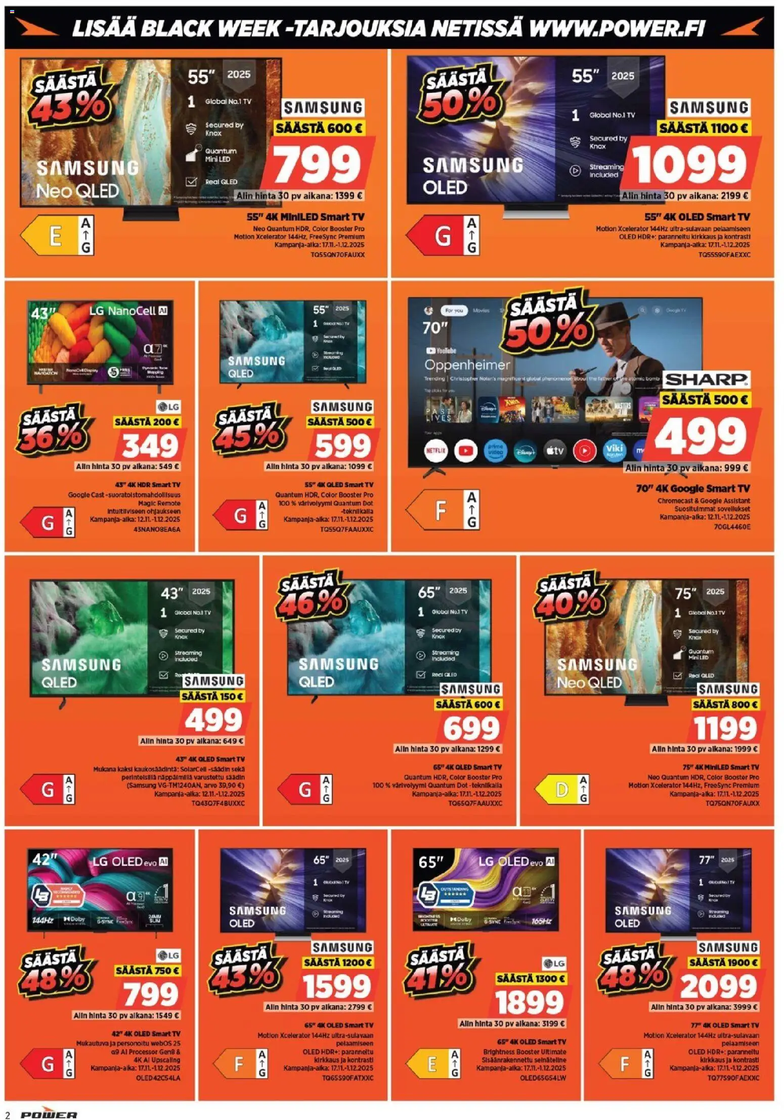 Power - Black Friday – voimassa 24.11.2025 alkaen | Sivu: 2 | Tuotteet: TV