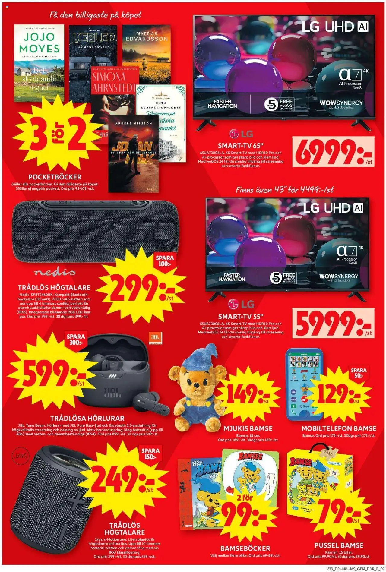 ICA Maxi reklamblad aktuell från 22.09.2025 | Sida: 18 | Produkter: Pussel, Tv, Hörlurar, Högtalare