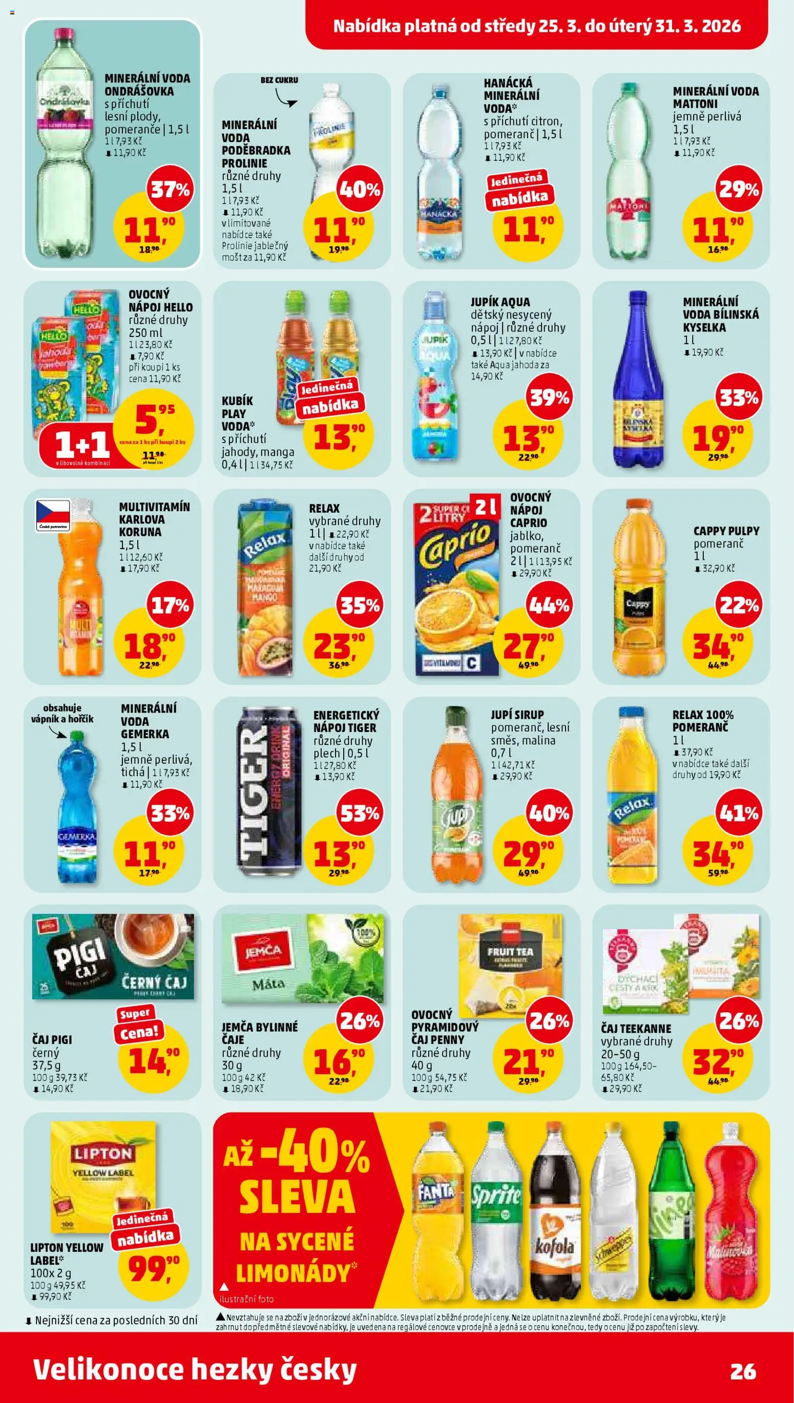 Penny Market leták od 25.03.2026 | Strana: 26 | Produkty: Mattoni, Gemerka, Kofola, Sprite