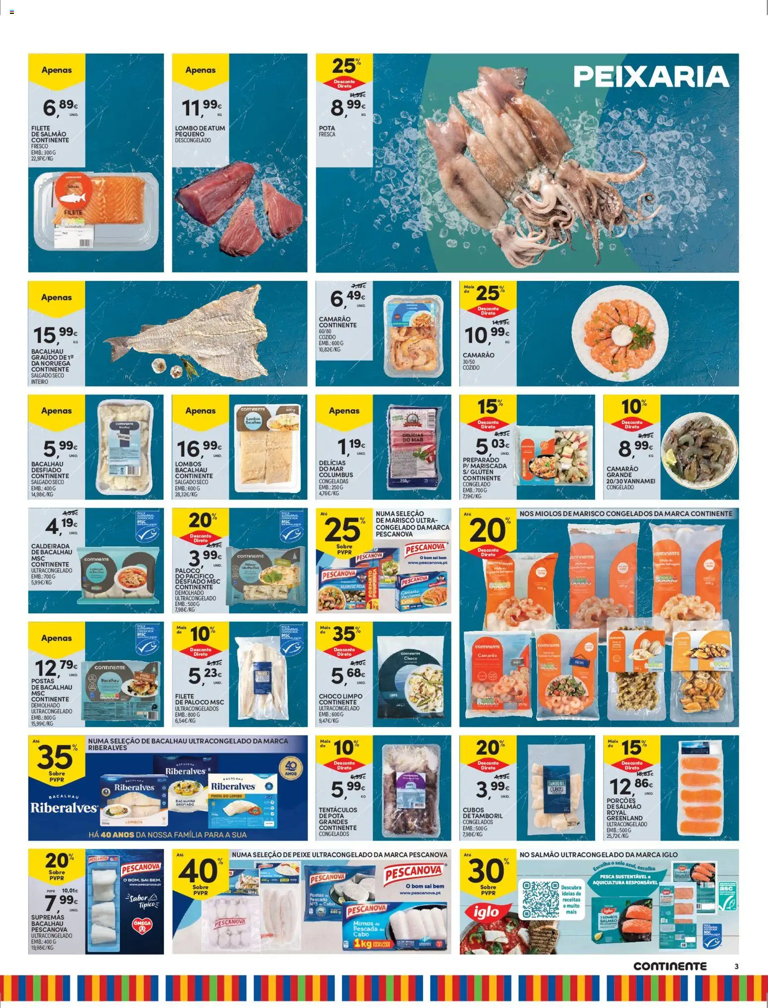 Continente - Madeira │ válido de 20.01.2026 | Página: 3 | Produtos: Pescada, Camarão, Salmão, Tamboril