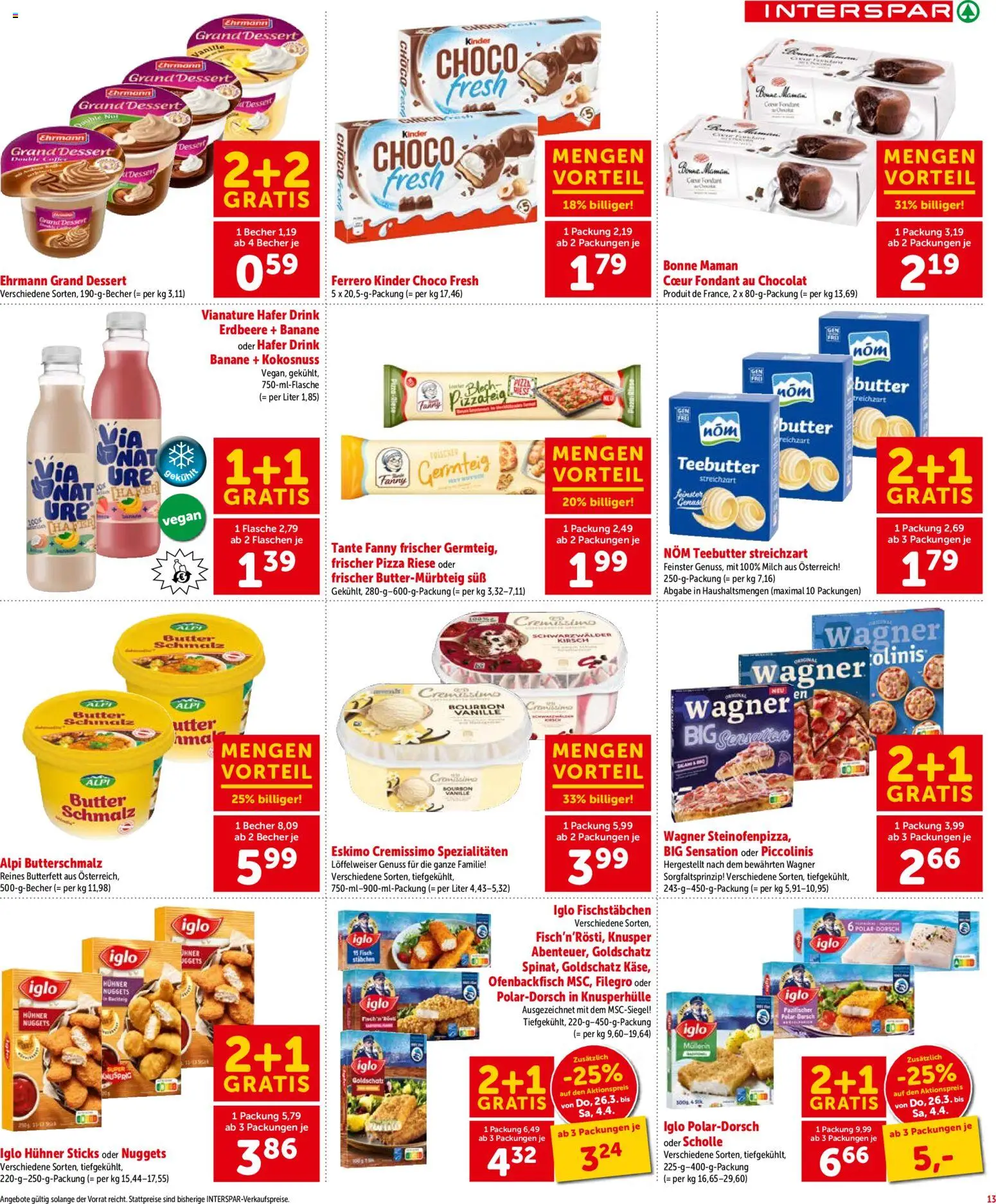 Interspar Flugblatt - Niederösterreich gültig ab 26.03.2026 | Seite: 15 | Produkte: Milch, Butter, Pizza, Bourbon