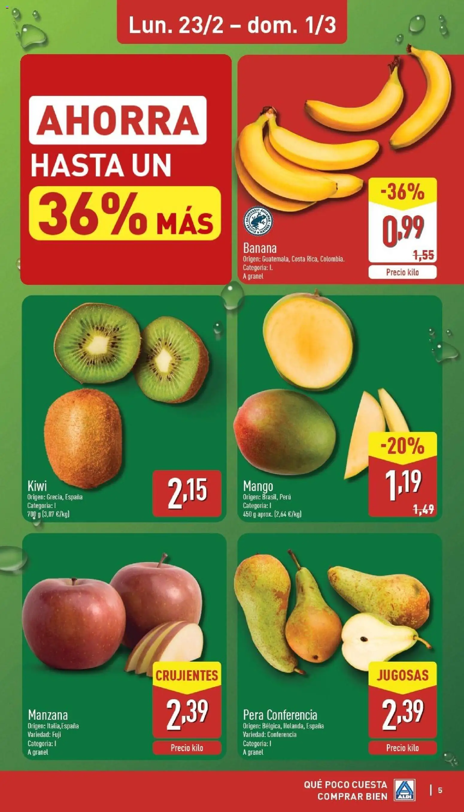 Aldi folleto Baleares │ válido desde el 23.02.2026 | Página: 5 | Productos: Kiwi, Manzana, Ρούτερ