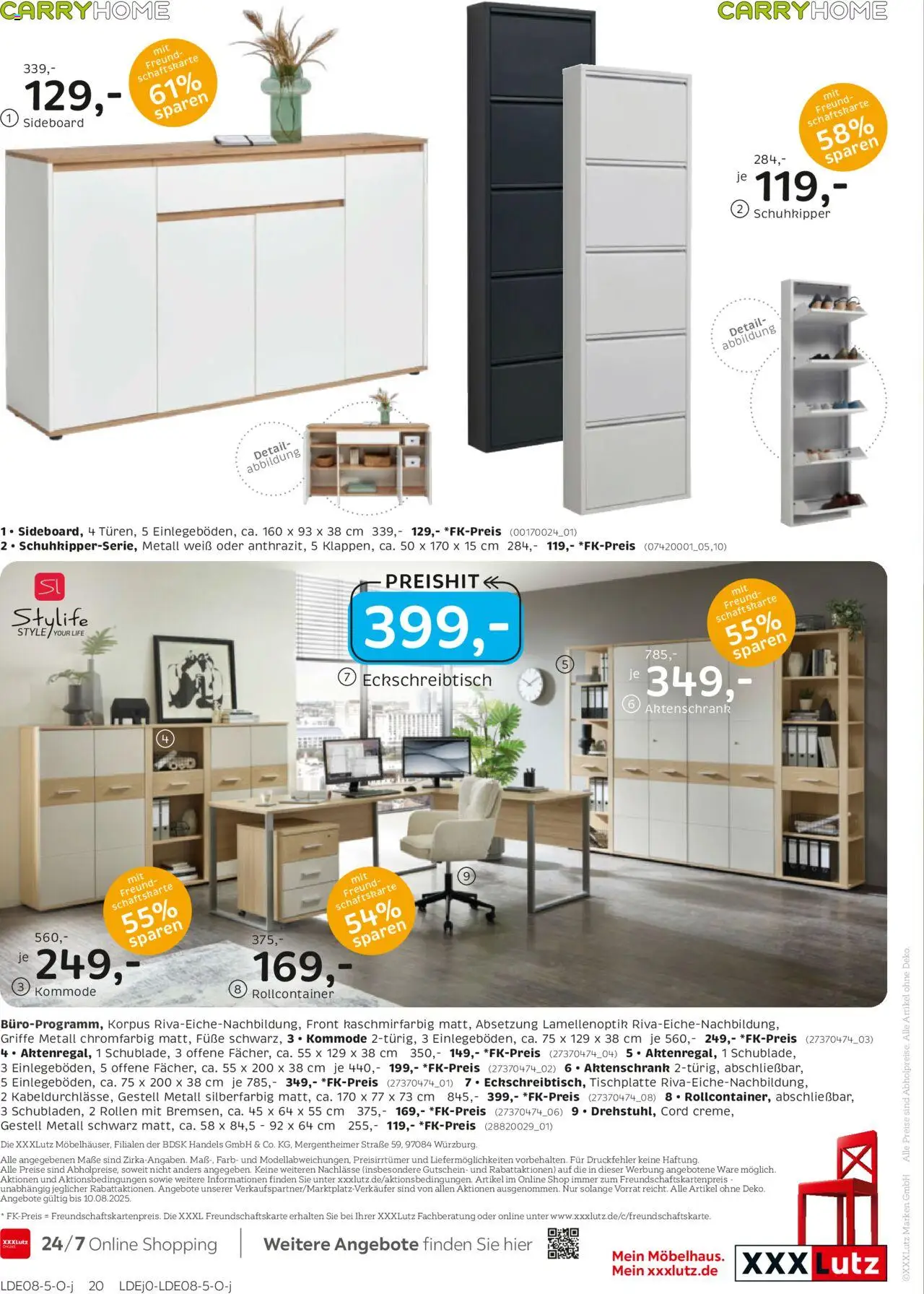 XXXL Lutz Junges Wohnen - gültig ab dem 28.07.2025 | Seite: 20 | Produkte: Sideboard, Kommode, Schuhkipper, Rollcontainer