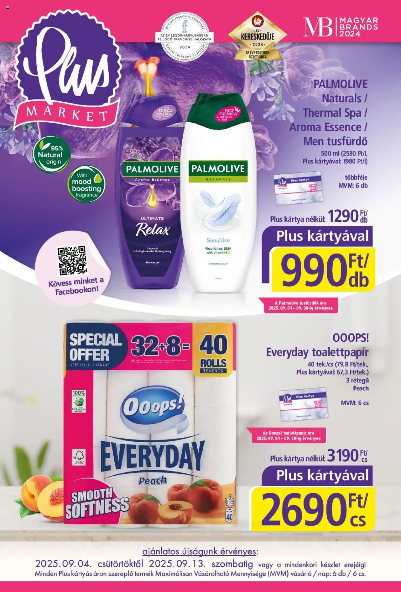 Plus Market akciós ujság - amely érvényes a következő dátumtól: 04.09.2025 | Oldal: 1 | Termékek: Tusfürdő