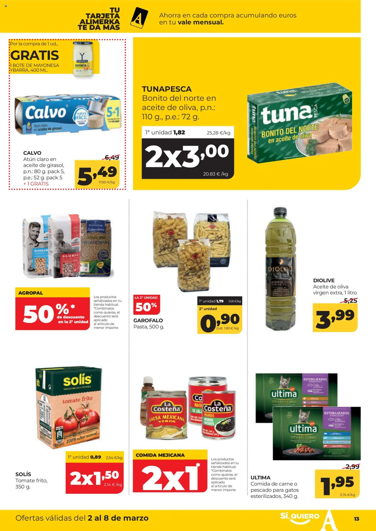 Alimerka folleto Asturias │ válido desde el 02.03.2026 | Página: 13 | Productos: Aceite, Pescado, Té, Aceite de oliva